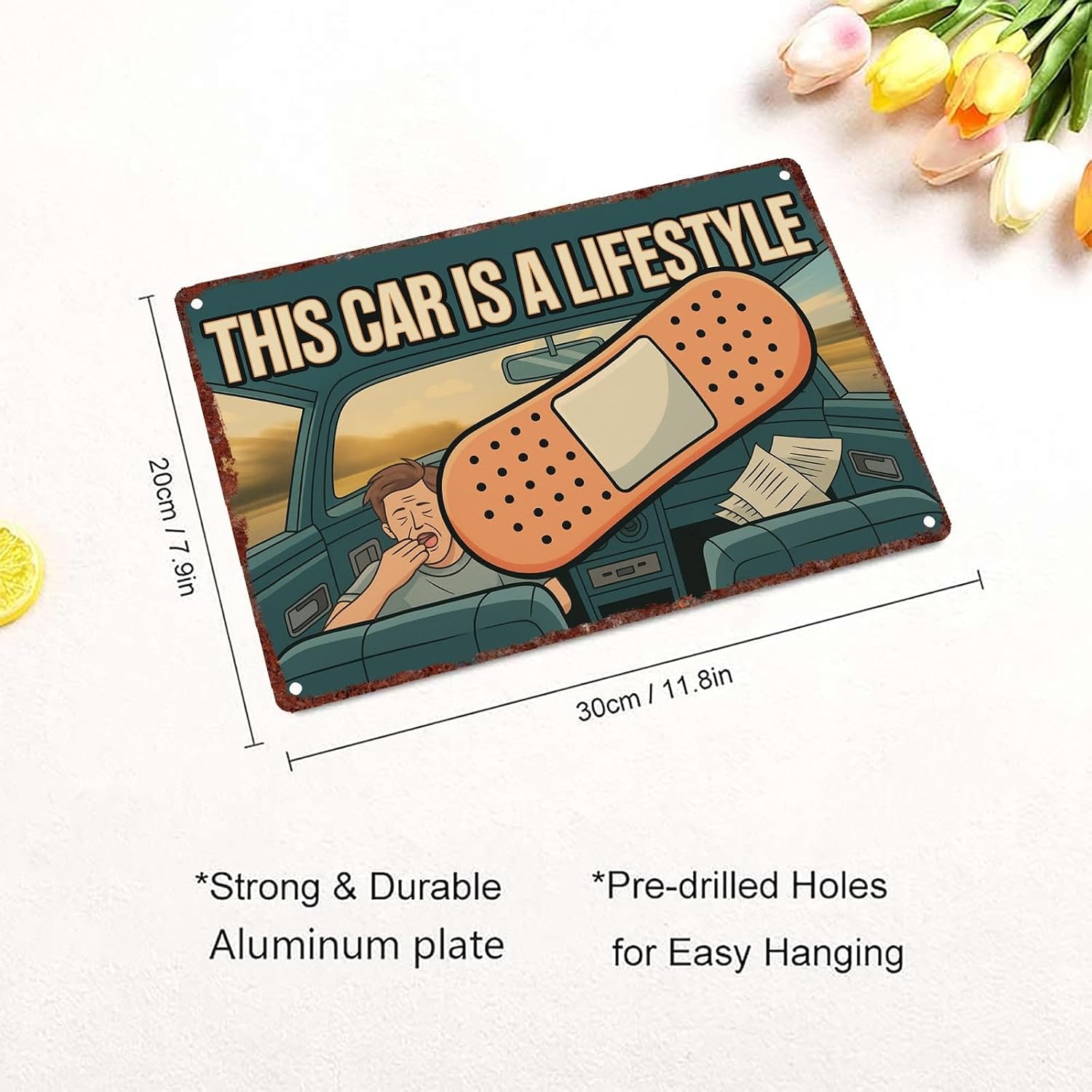 This Car Is A Lifestyle Funny Car Enthusiast Graphic Metal Sign Wall Decor