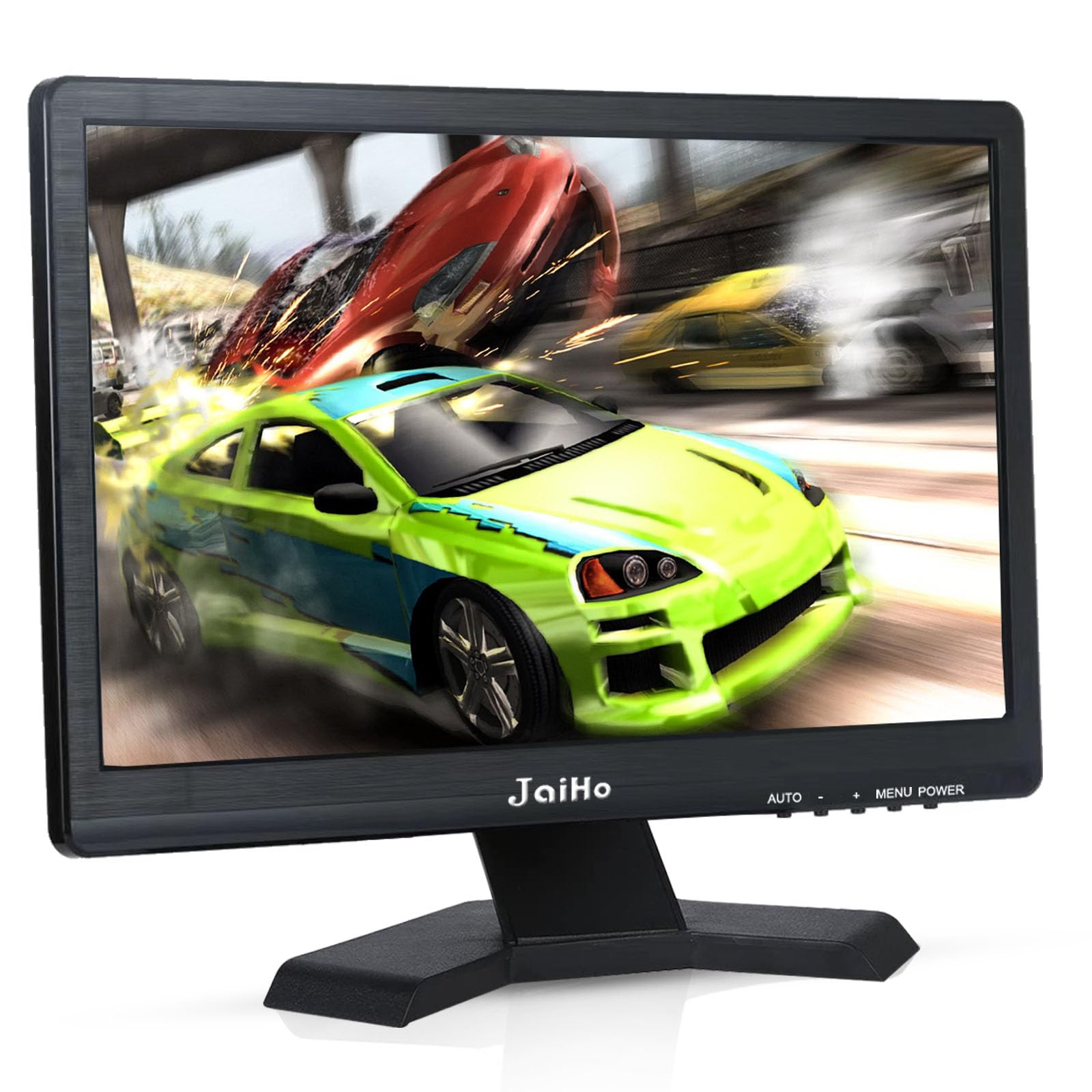 JaiHo Monitor 15.6 Pollici 1080P LED Schermo (1920x1080) - Monitor Desktop FHD 1080p 60Hz, Incorporato Altoparlanti, per PC, CCTV, Telecamera di sicurezza, Nero