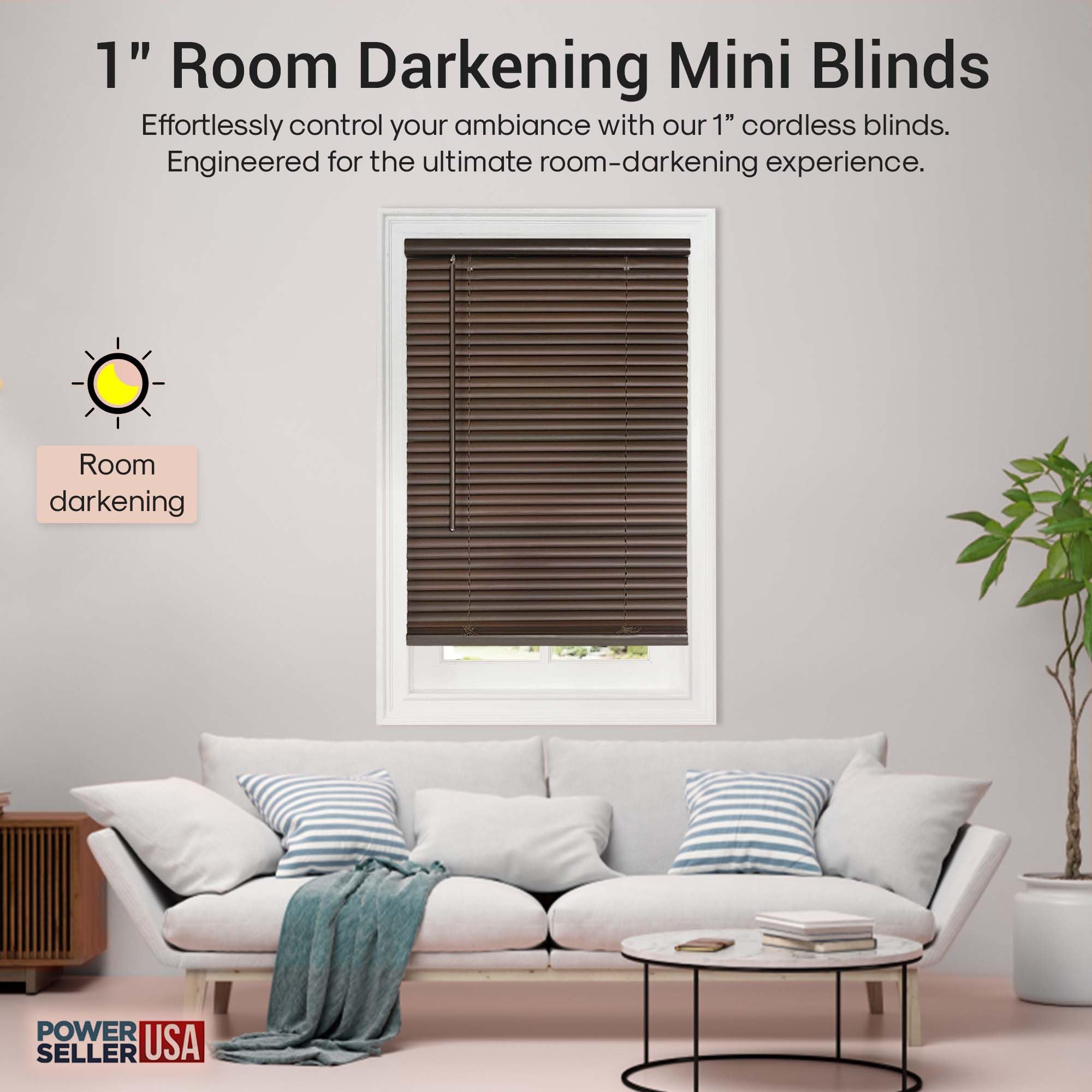 Achim Home Decor - Mini Persiana De Filtrado De Luz Inalámbr