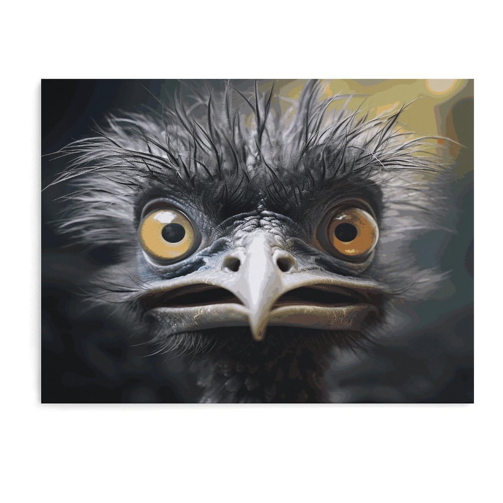 Fodpand Unframe-Style Emu Bathroom Wall Art Canvas Prints, Artwork For Walls For Living Room Hallway Stair Office Wall Decor, Pictures Home Decor 15.7X11.8 Inch