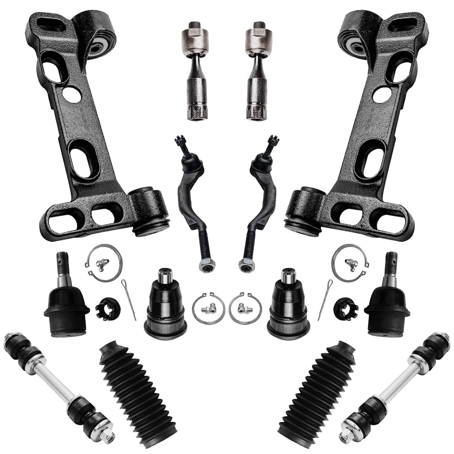Detroit Axle - 14pc Front End Kit for 2008-2009 Chevy Trailblazer GMC Envoy