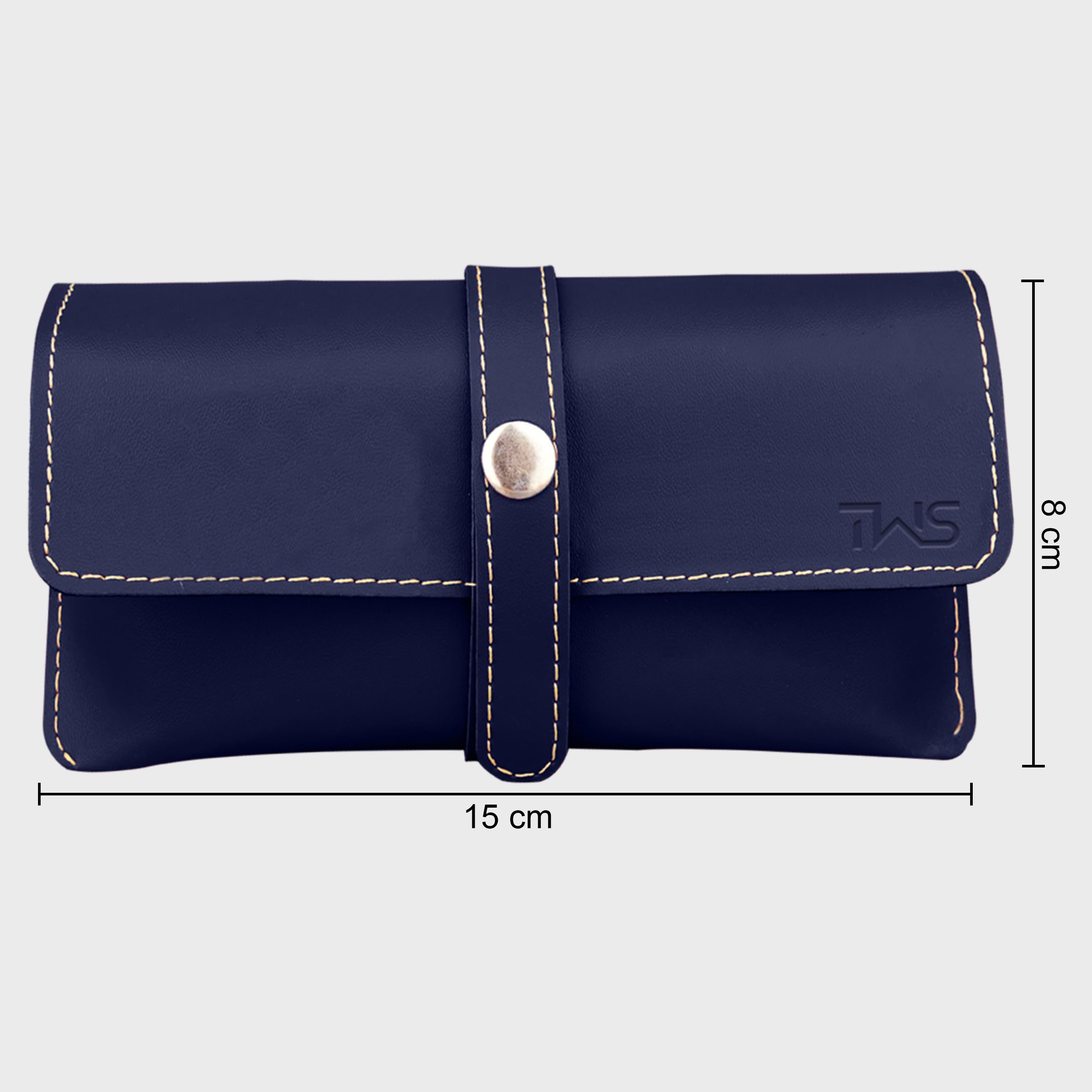 The Wallet Store Leather Eyewear Case for Men & Women Specs Cover - Blue