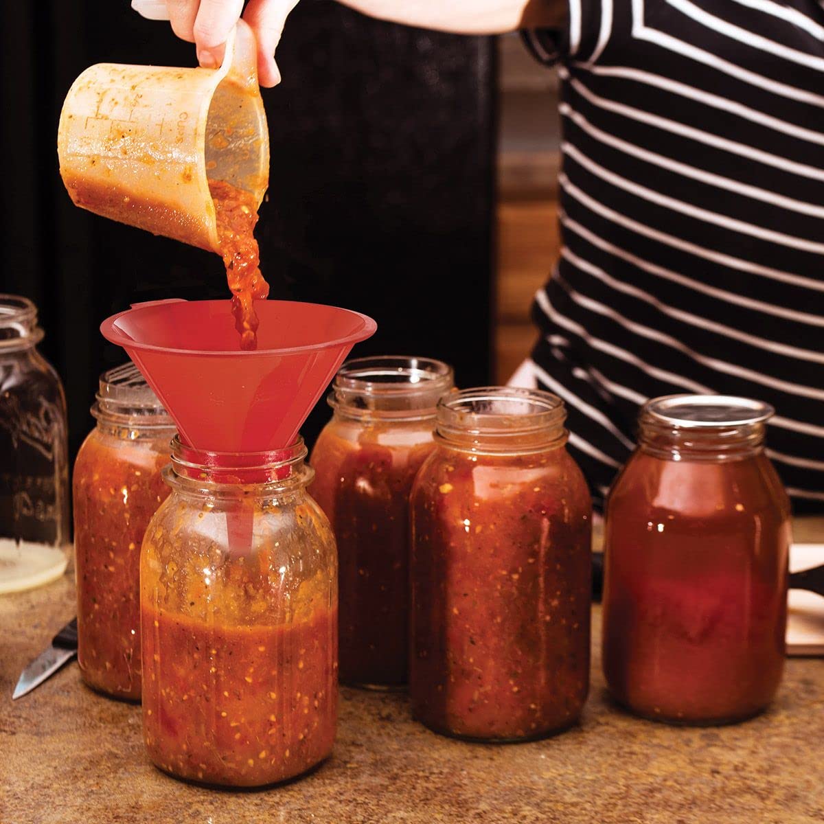 HIC Kitchen Plastic Funnel Set for Liquids and Dry Goods, BPA Free, Set of 3 Different Sizes