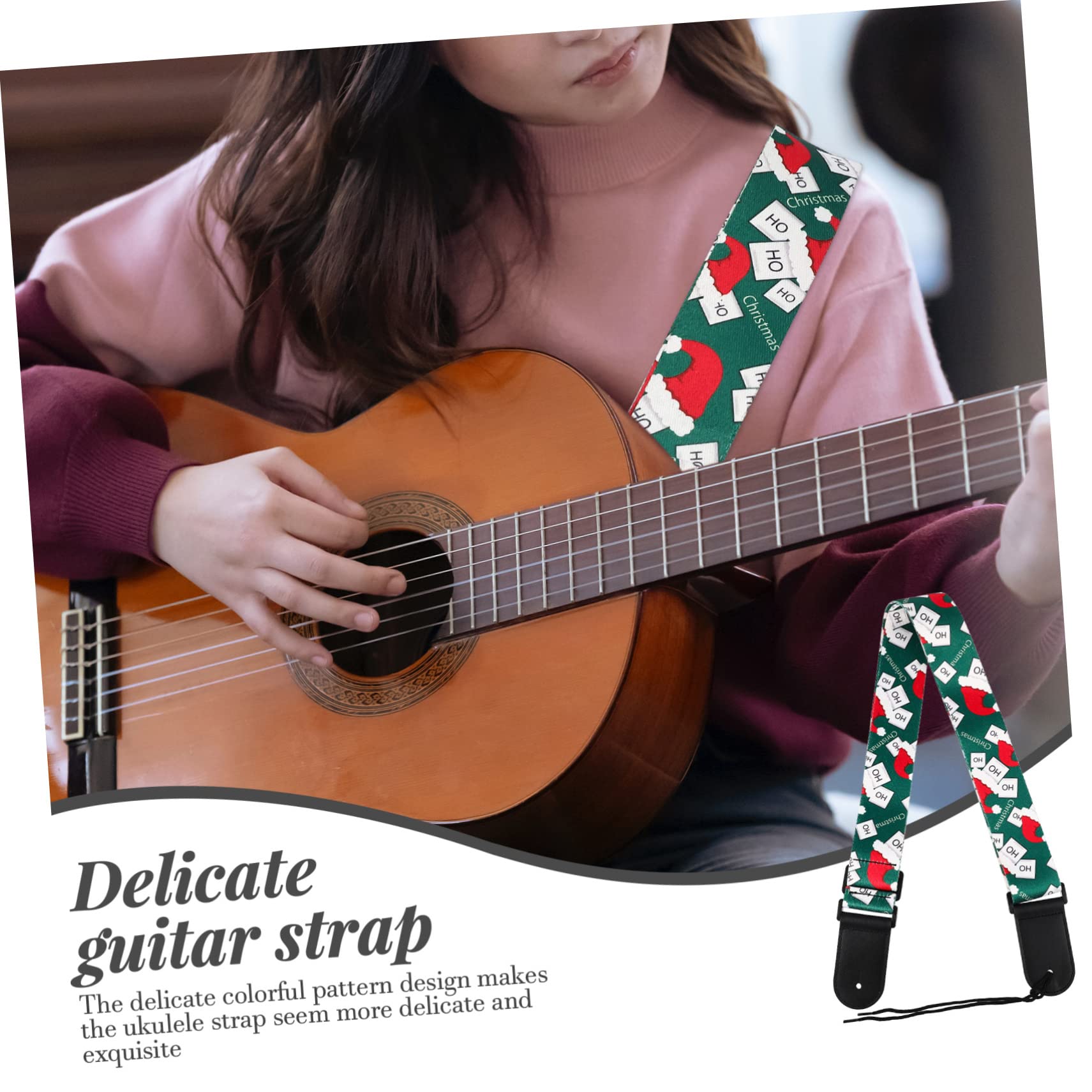ibasenice 4piezas Correa De Hombro Para Ukelele Ajustable Diseño Navideño Correa De Guitarra De Estilo Folclórico Para Amantes Música