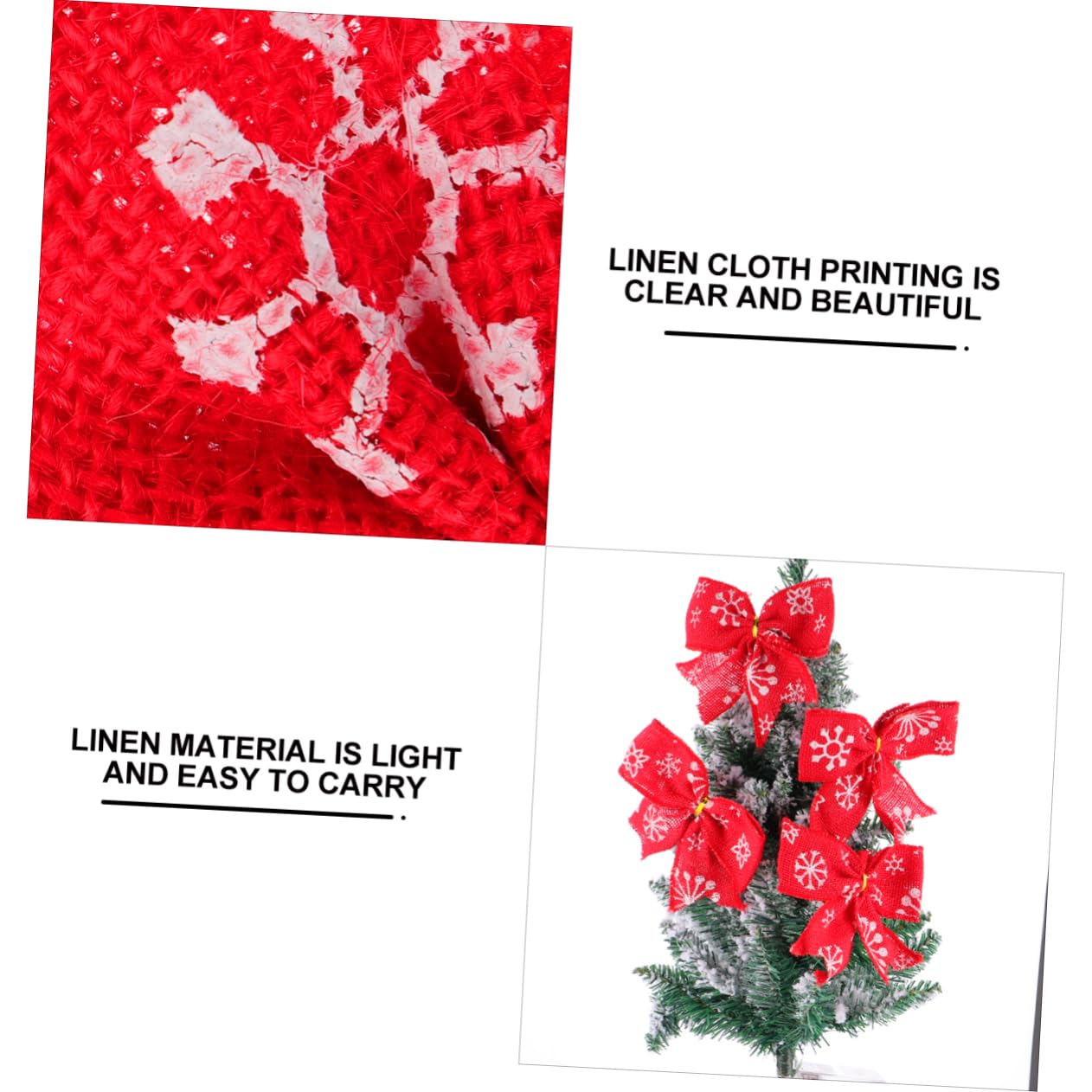 NUOBESTY 24piezas Lazos De Arpillera Diseño De para Decoración Navideña Adornos para Árbol De Navidad Suministros De Fiesta y Decoración Festiva