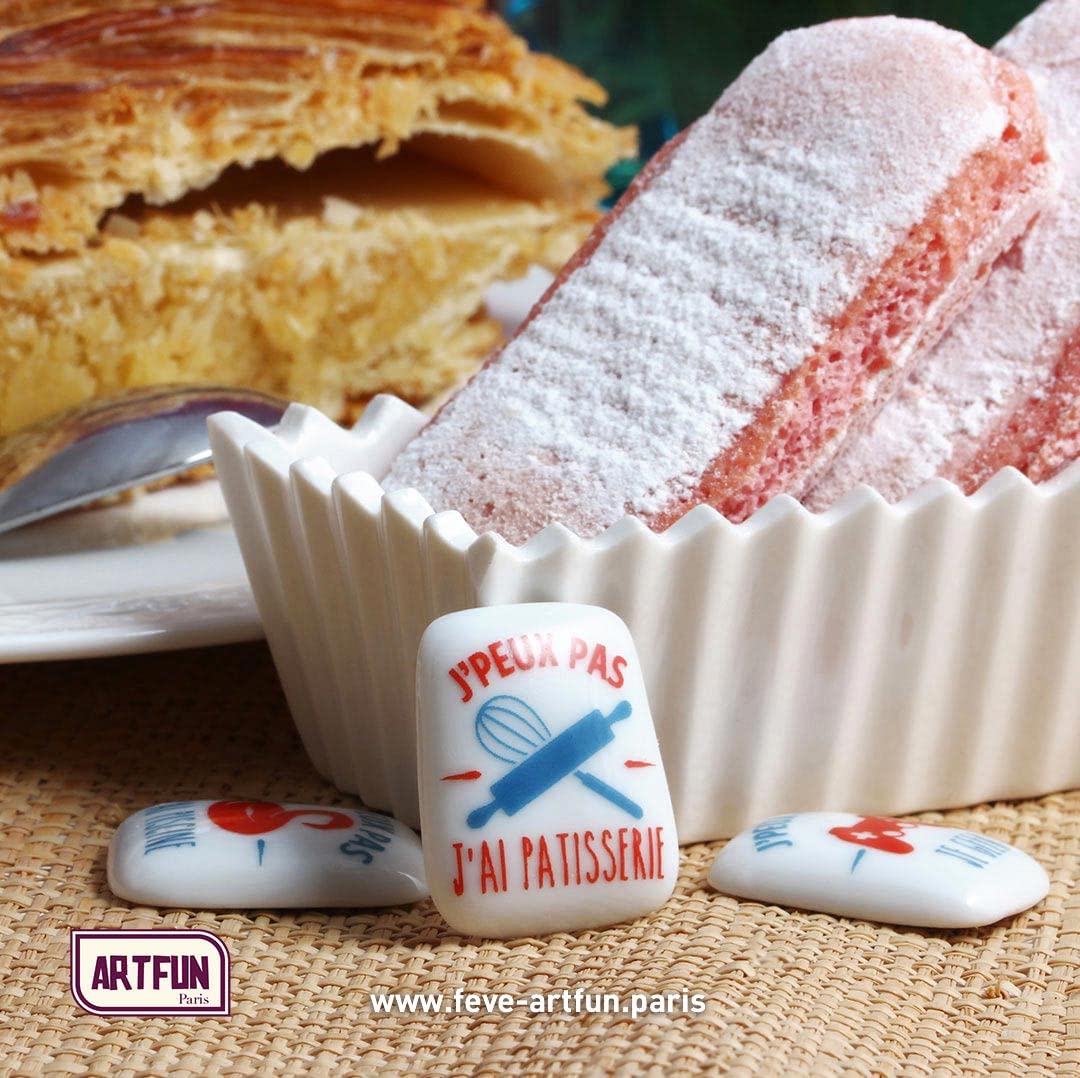 ArtFun 40 FEVES J'PEUX PAS - Lot de fèves en porcelaine alimentaire pour les rois