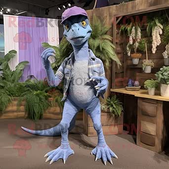 Amazon.com: REDBROKOLY Lavender Velociraptor mascot costume character ...