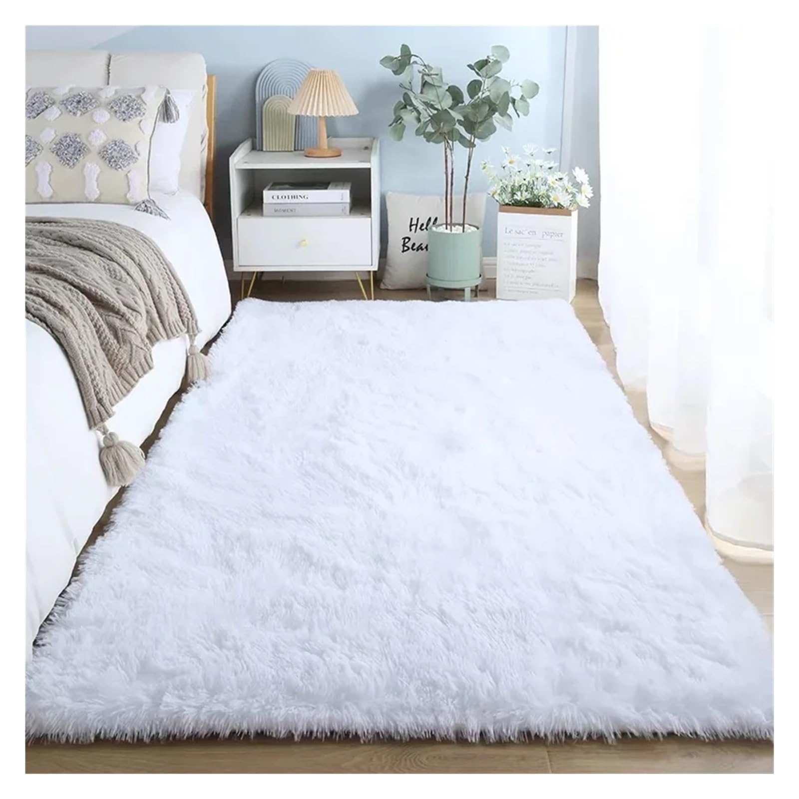 Tapis doux pour chambre à coucher moelleux en peluche 80x200