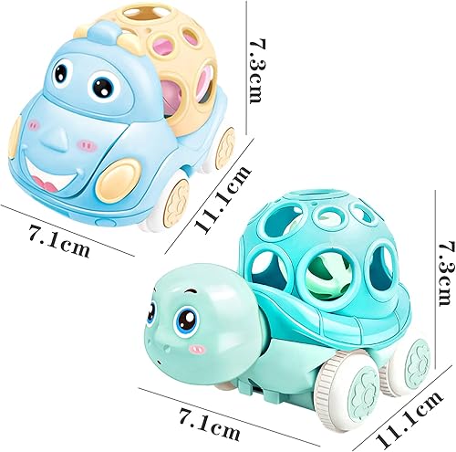 Miniatura 2 de ONEST 2 piezas de autos de juguete para bebés, auto de juguete de goma suave para niños pequeños, juguete de juguete para niños pequeños, camión de