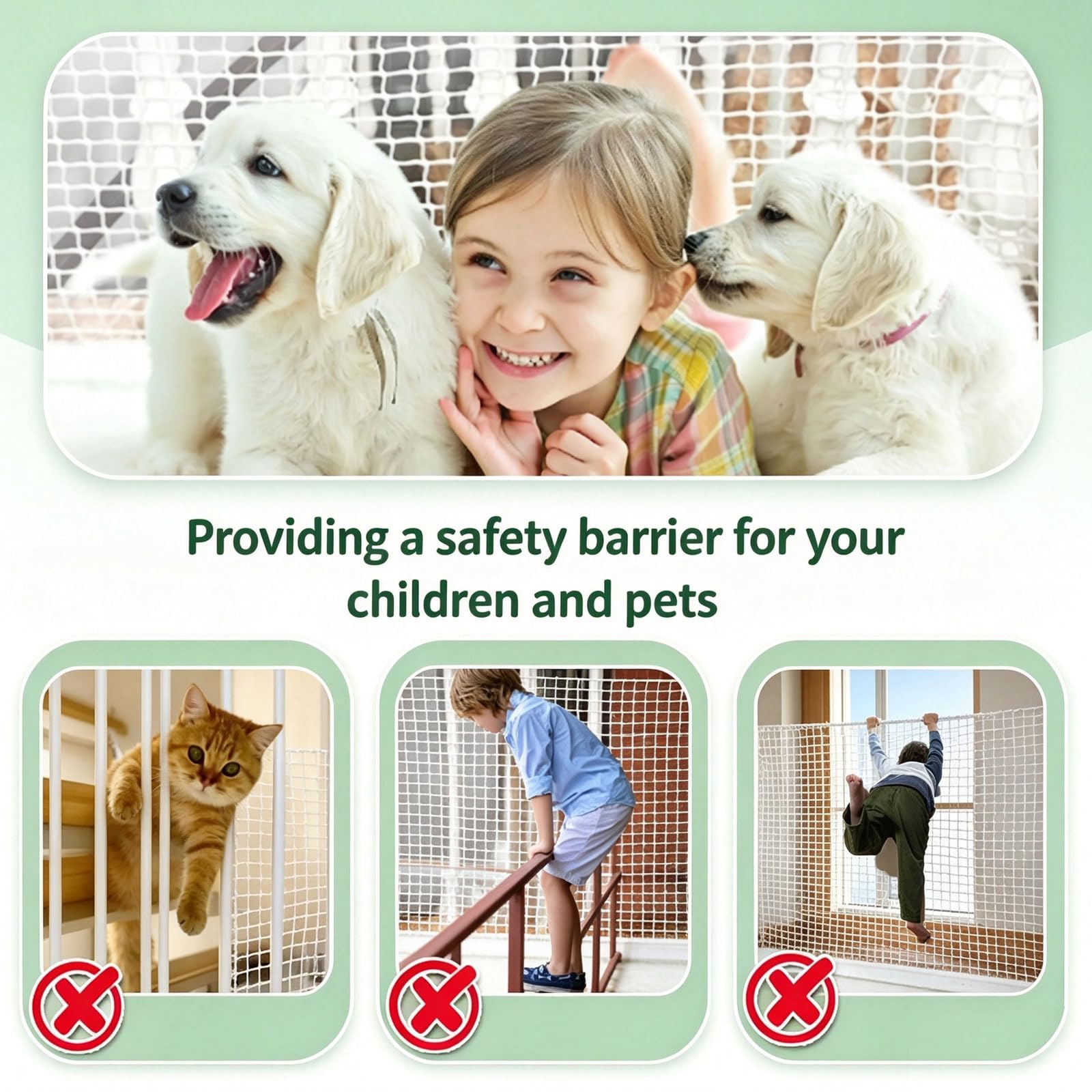 Rete di Sicurezza per Bambini In Corda per Ringhiere per Scale Balcone