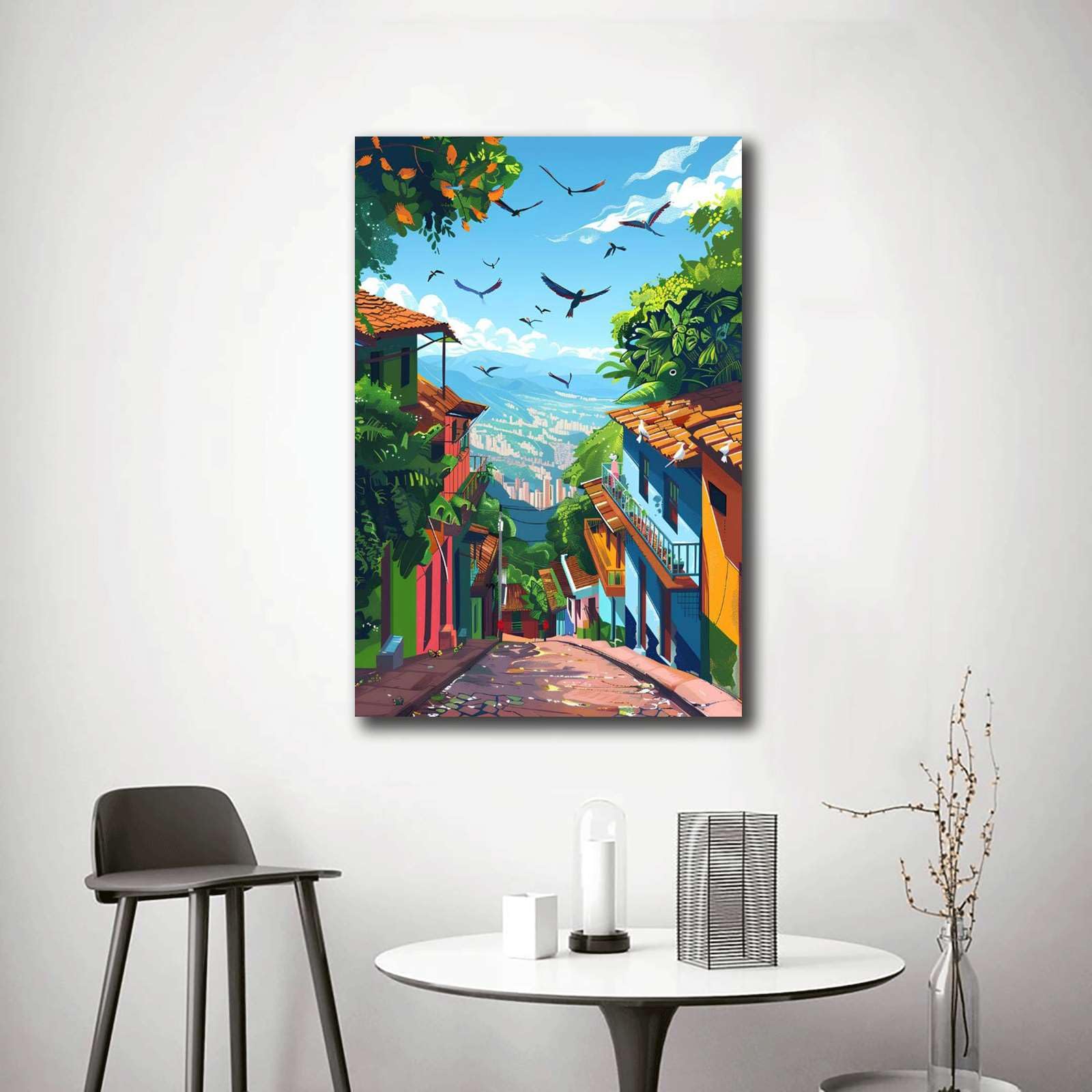 Amazon.com: SENLYCH Wall Art Canvas Print Colombia Medellin Travel