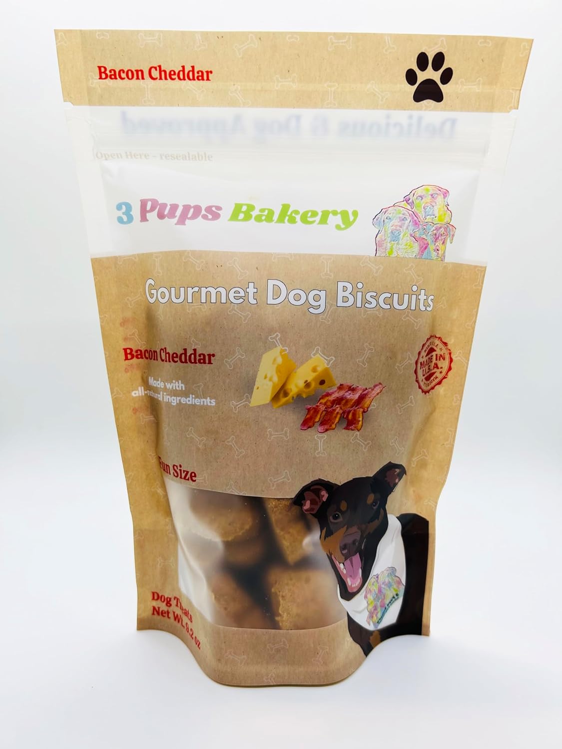 Gourmet Flavored Dog Biscuits: Vitamin E Supplement Infused, Healthy Dog Training Treats for Small, Medium & Large Dogs Pet Food - All Natural Homemade Treats (Bacon Cheddar) 3 Gourmet Flavored Dog Biscuits: Vitamin E Supplement Infused, Healthy Dog Training Treats for Small, Medium & Large Dogs Pet Food - All Natural Homemade Treats (Bacon Cheddar)