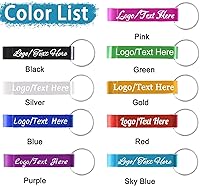 Vista 3 de Amlion Llaveros personalizados para abrebotellas, grabados a granel, con texto de logotipo, para hombres y mujeres, regalos de fiesta de boda