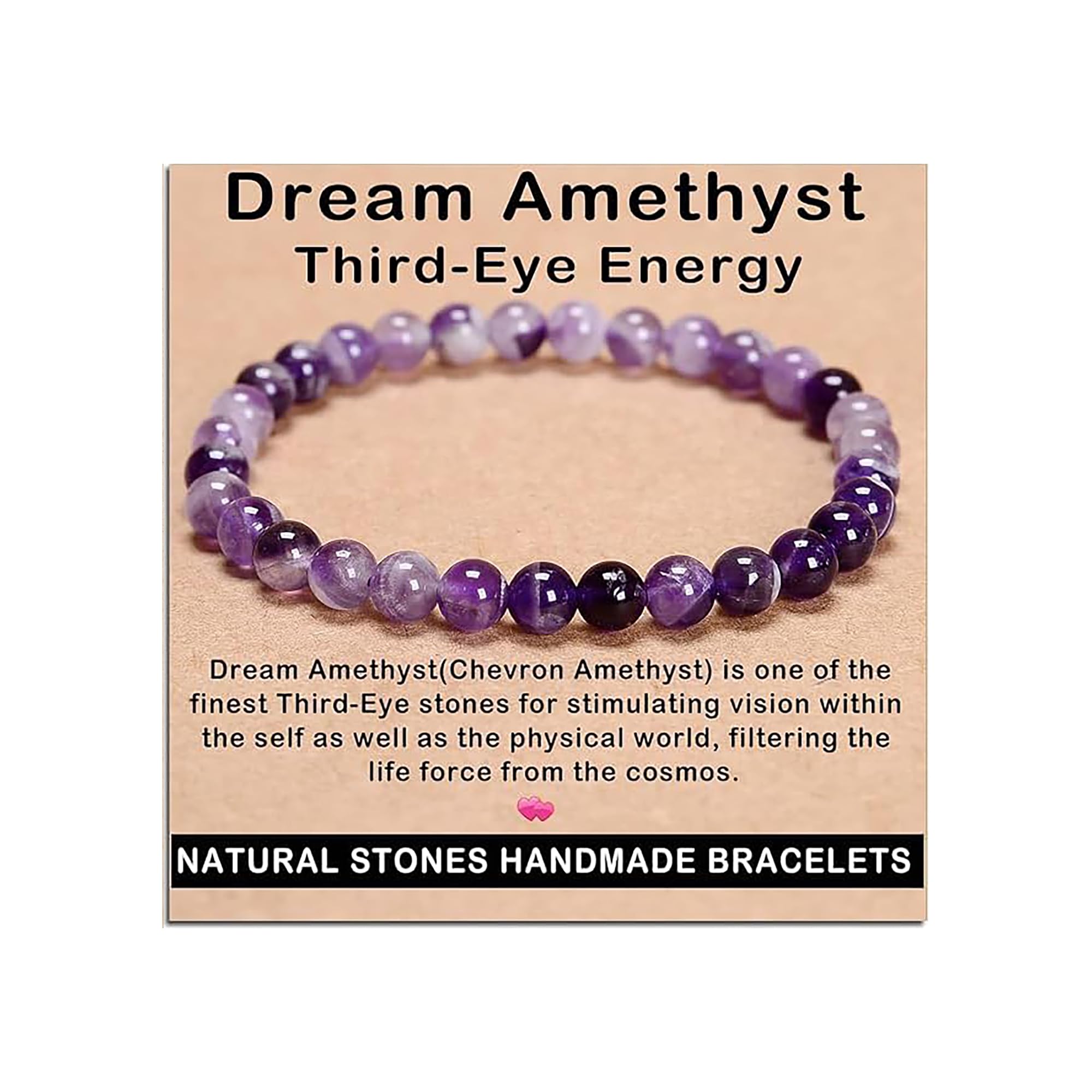 AD Beads Handmade Gemstone Stretch Elastic Bracelet Crystal Healing Reiki Nature's Beauty and Spiritual Essence Unisex