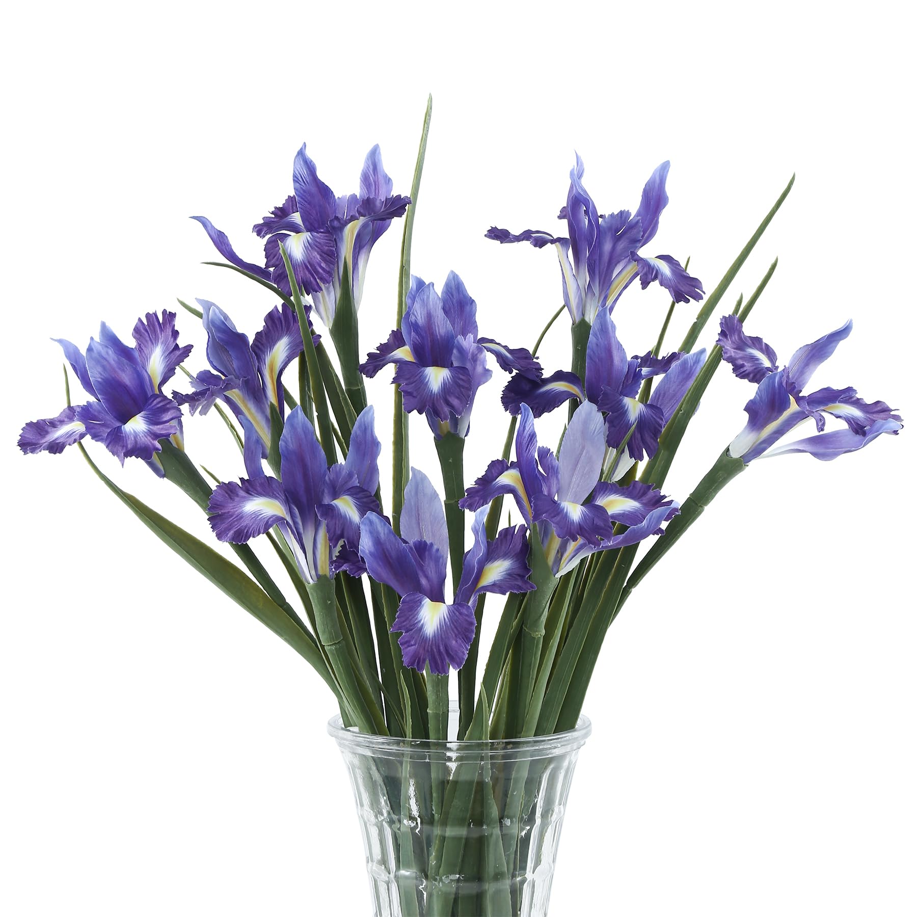 10pcs Artificial Iris Flowers with 27.5 Long Stem