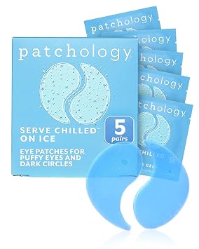 Patchology Iced Cooling Under Eye Mask Patches with Peptides, Cloudberry Oil & Bakuchiol Firming & Soothing Eye Gels to Reduce Fine Lines and Under Eye Bags Hydrating Under Eye Pads 5 Pairs