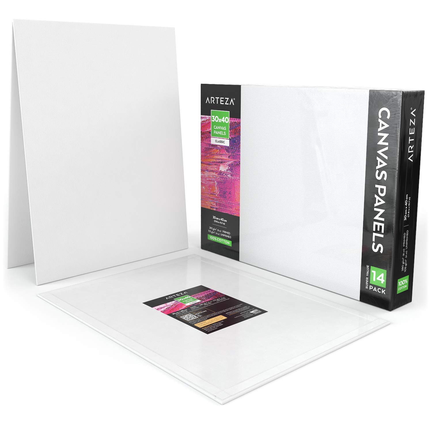 Arteza Leinwandblock 22,9 X 30,5 Cm – 2er Pack Mit Je 10 Blatt Vorgrundiertem Leinwandpapier Für Acryl & Öl