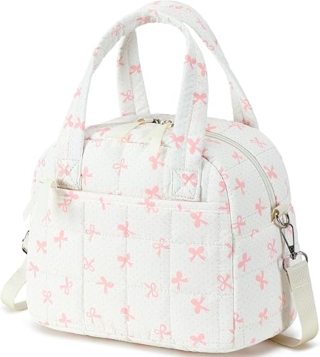 Miniatura 11 de LEDAOU, lonchera para mujeres, bolsa de almuerzo acolchada, lonchera puffer con correa ajustable, lonchera aislada reutilizable para el trabajo,