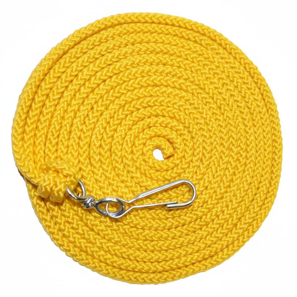 Corda per saltare XXL 5 m con moschettone e girevole – Corda per saltare in nylon resistente Ø 8 mm per bambini e gruppi – ideale per il fissaggio di recinzione e divertimento all'aperto