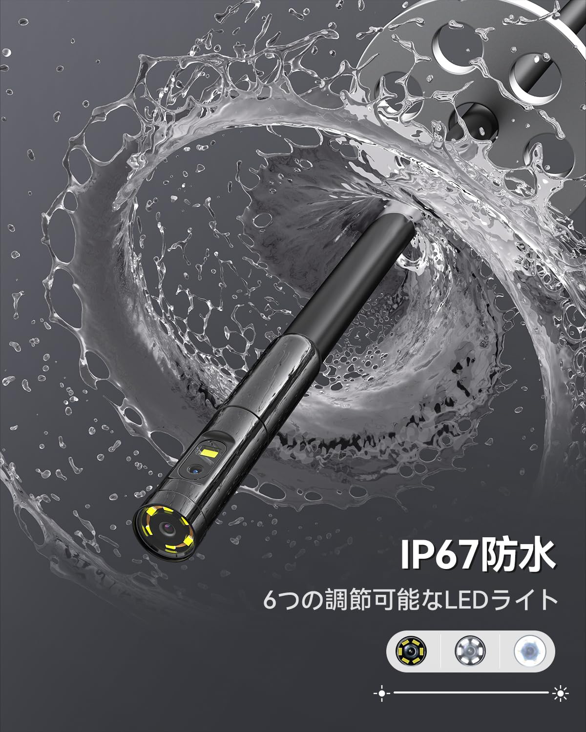 Amazon.co.jp: Teslong デュアルレンズ内視鏡カメラ with ライト 4.5