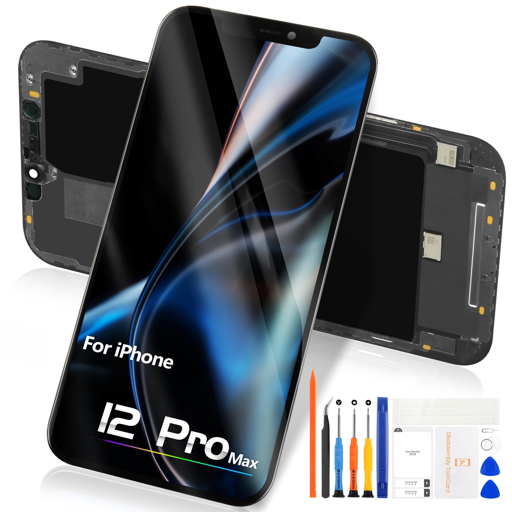 pour iPhone 12 Pro Max Écran LCD pour iPhone 12 Pro Max LCD Display A2411 A2342 A2410 A2412 6,7 Pouce Écran Tactile 12 ProMax Ecran Remplacement Assemblée avec Réparation Kit