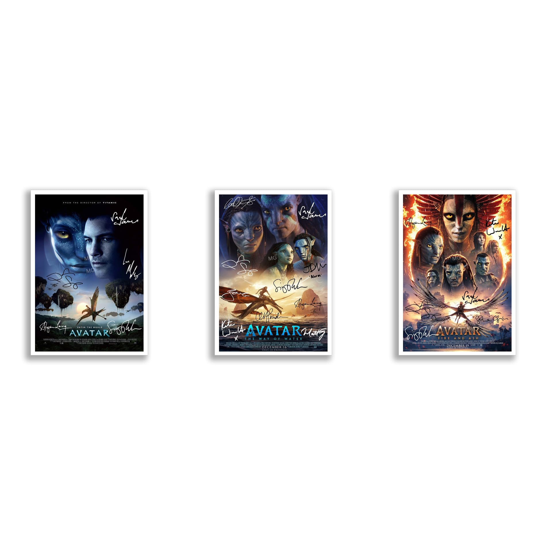 Mounted Gifts Trading Avatar Trilogy Cast Signed A4 Poster Photo Print Framed Autograph Gift Movie Sam Worthington Zoe Saldana (Trilogy A4 Poster Only)