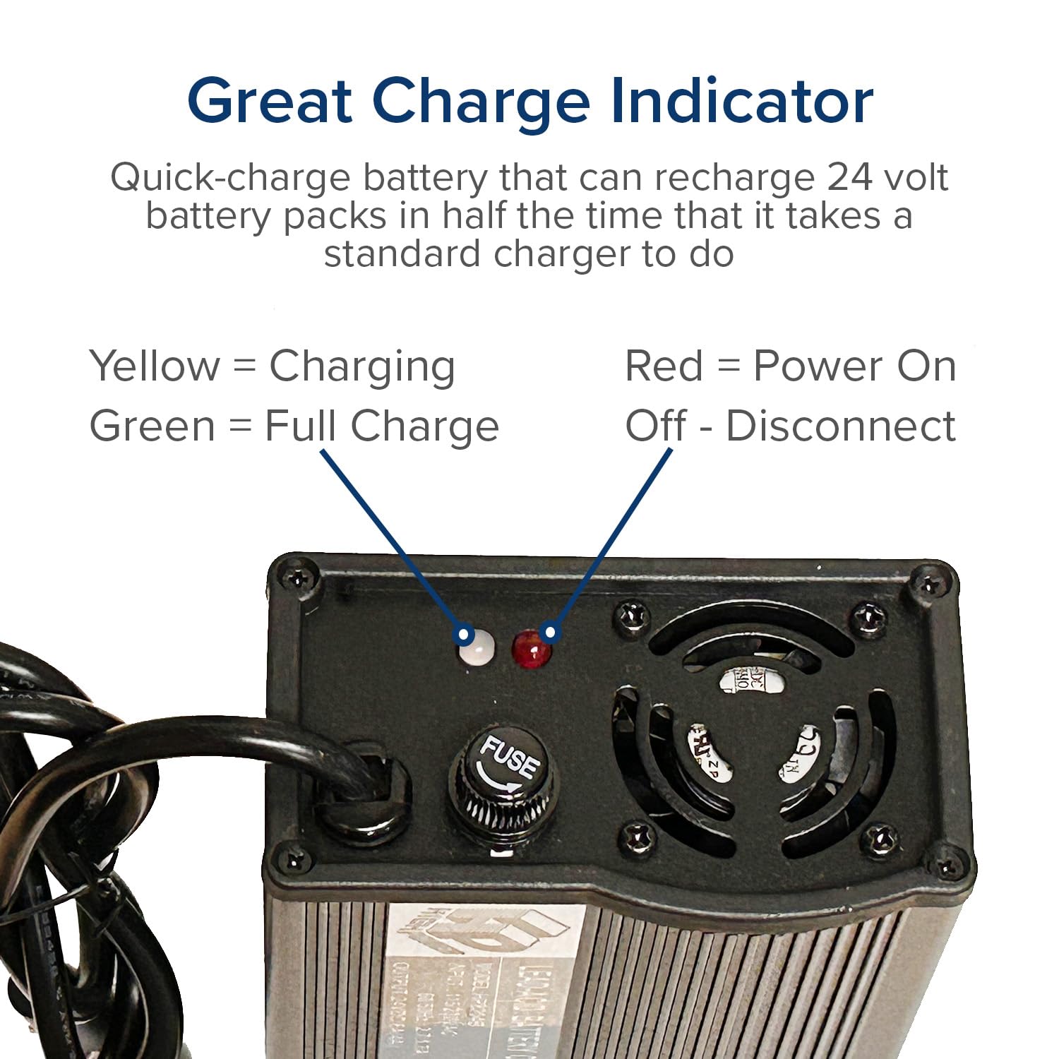 AlveyTech 24 Volt 4.0 Amp Battery Charger with 3-Pin XLR Connector