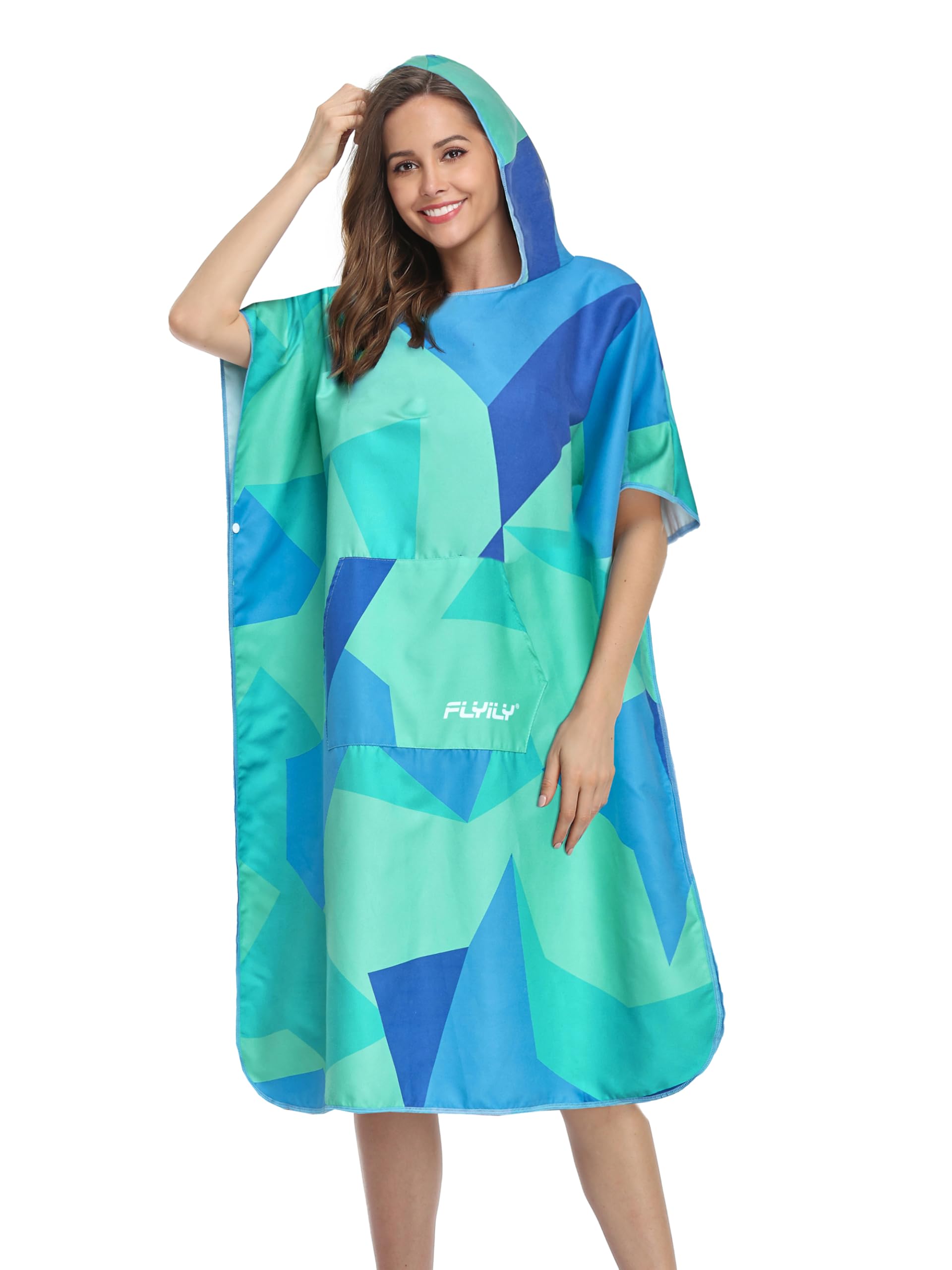 FLYILY Surf Poncho Mobile Umkleide Umkleidehilfe und Kuscheliger Bademantel in Einem Modisch und Nützlich