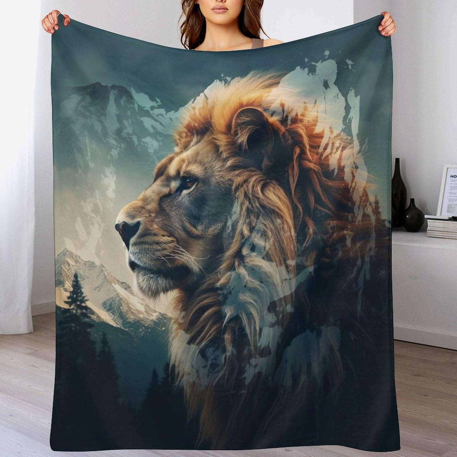 Couverture polaire en flanelle lion plaid canapé lit drap bébé