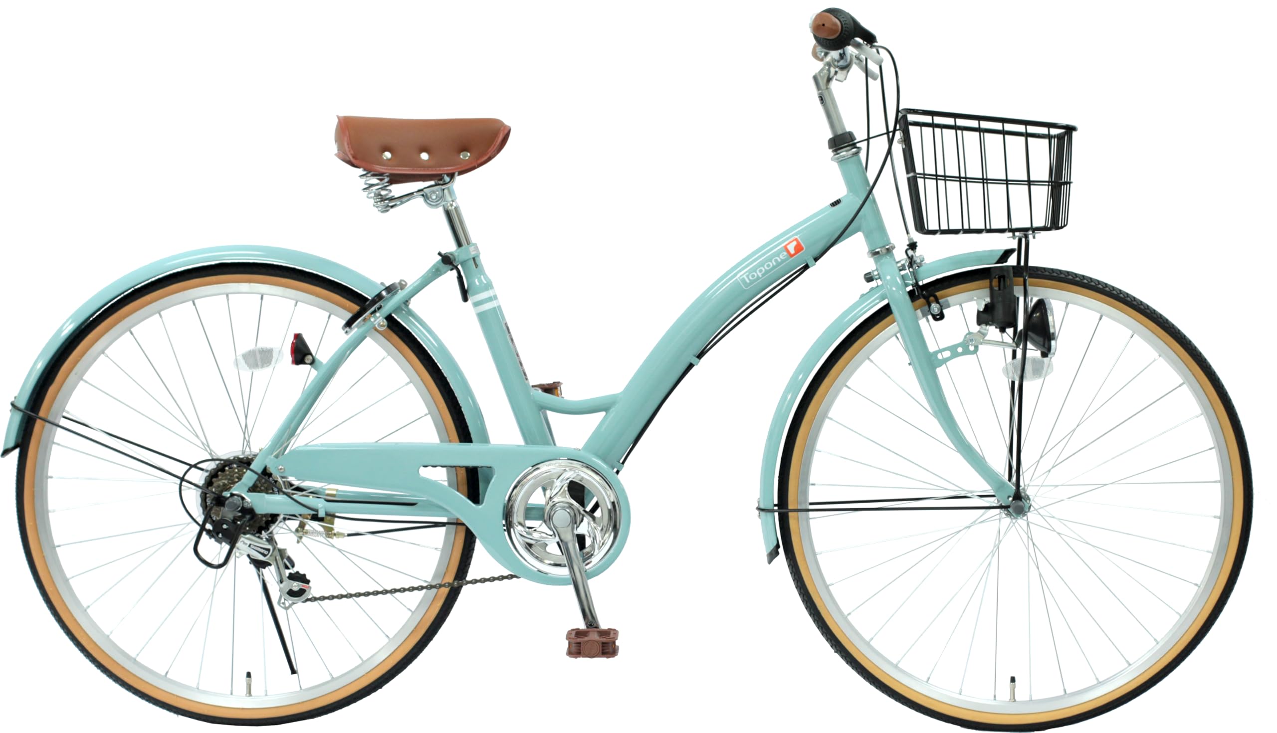 前後タイヤ・チューブ新品！】 LEDダイナモ 26インチ自転車 ブルー