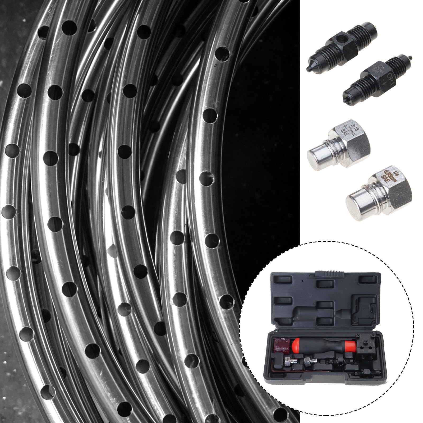 Tuyau de frein en cuivre de 3/16" et 0,6 cm - Adaptateur unique - Outil de réparation automobile - Outil de réparation automobile - Outil facile
