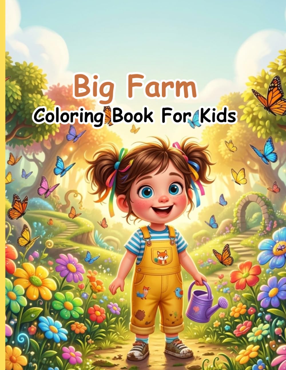Big Farm: Coloring book for kids: 24 cute farm animals scenes coloring pages