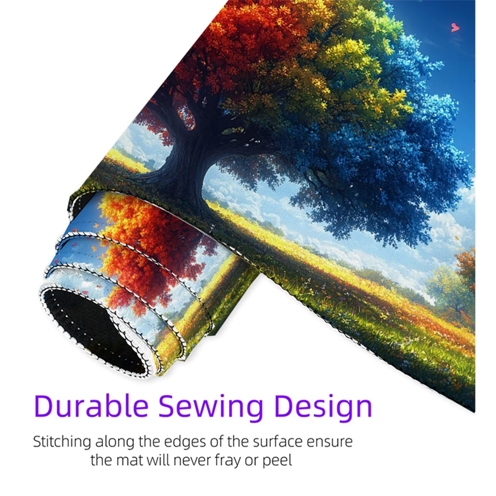 Alfombrilla Ratón Color Alfombrilla Escritorio Árbol Mouse Pad Gaming Duradera, Mouse Pad Grande Gaming Mejora Precisión y La Velocidad, Antideslizante Desk Mat para PC, Oficina 1600x800x3mm Y2-391