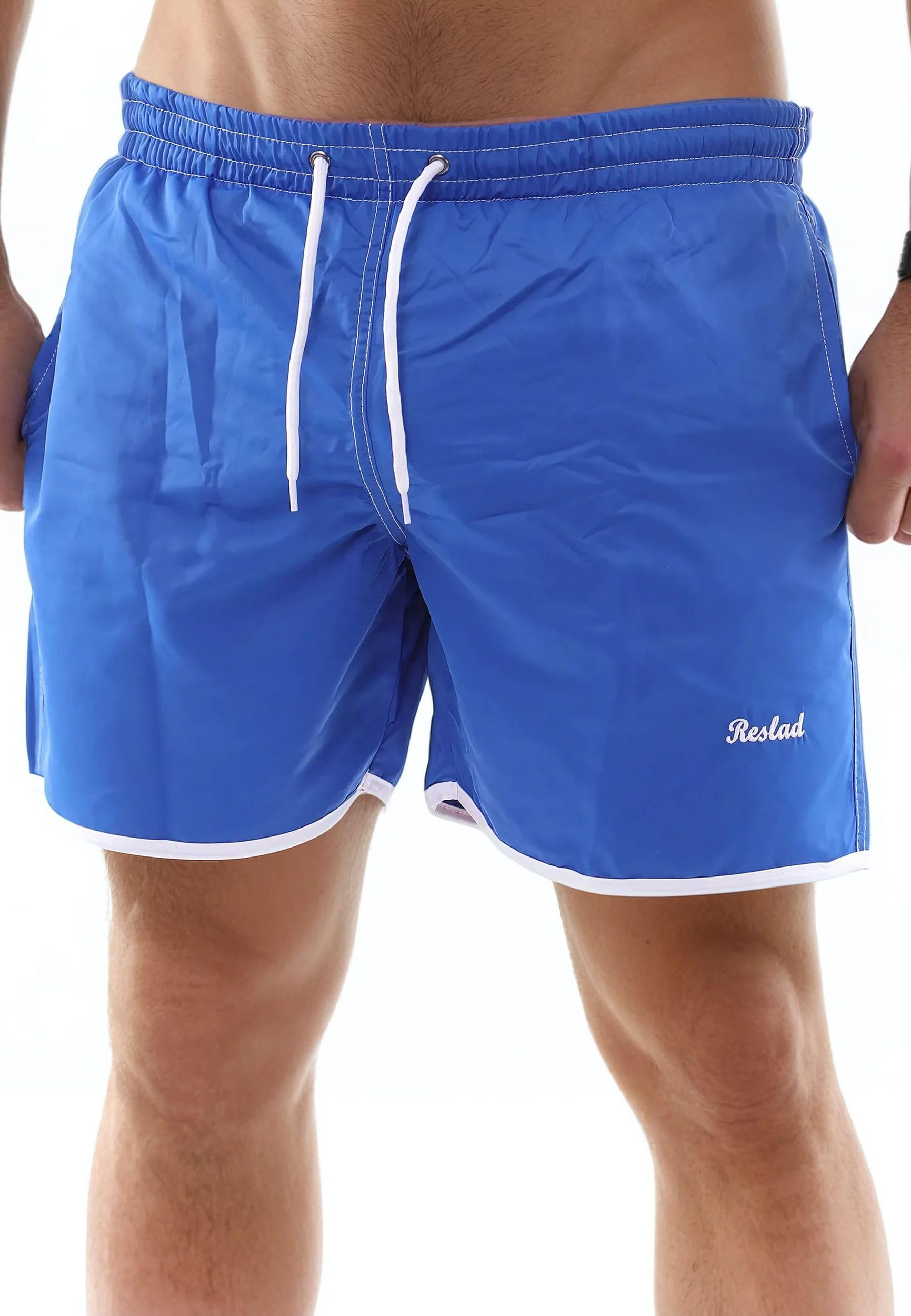 Reslad RS-5020 Men's Quick-Drying Swimming Trunks with Mesh Lining Short Shorts for Beach & Surfers I Ideal as Swimming Trunks & Swimming Trunks