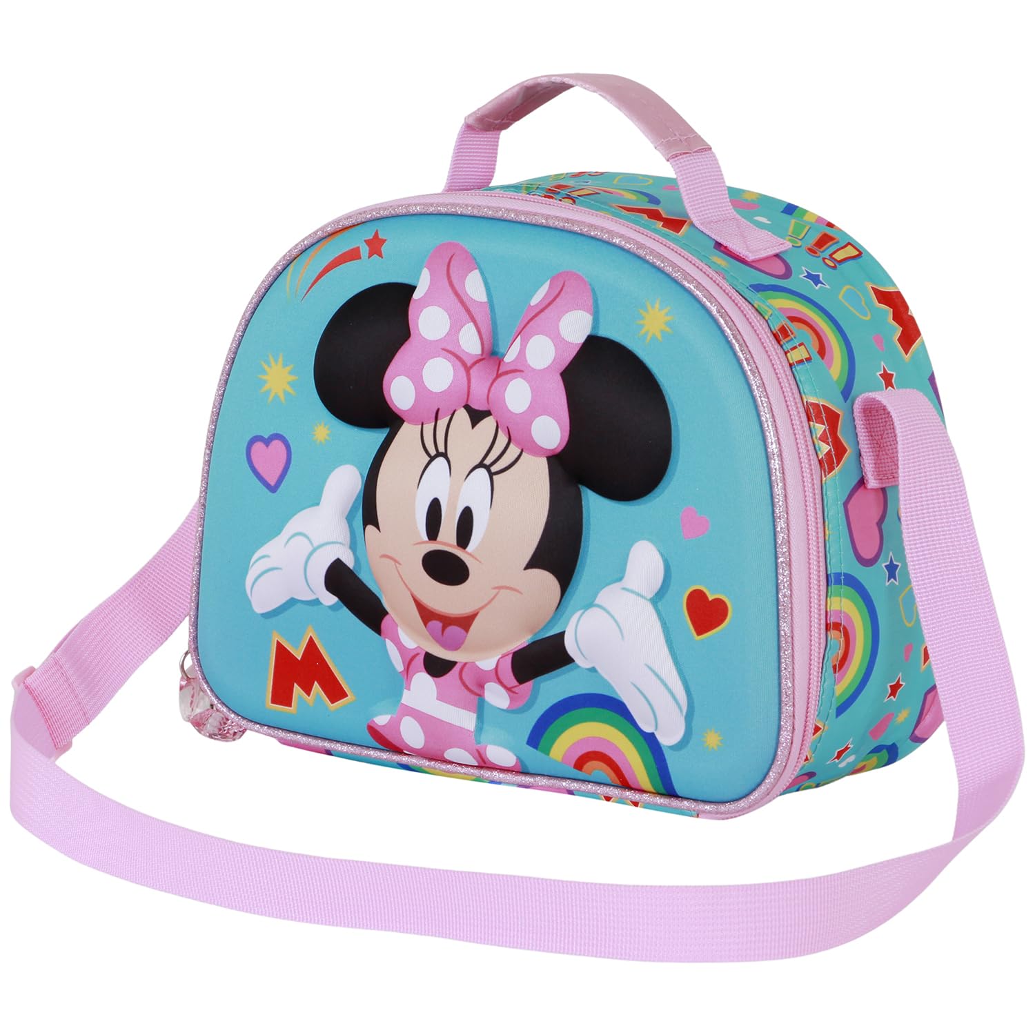 Disney Minnie Mouse Greet-3D Lunch Bag, Turquoise, 26 x 20 cm