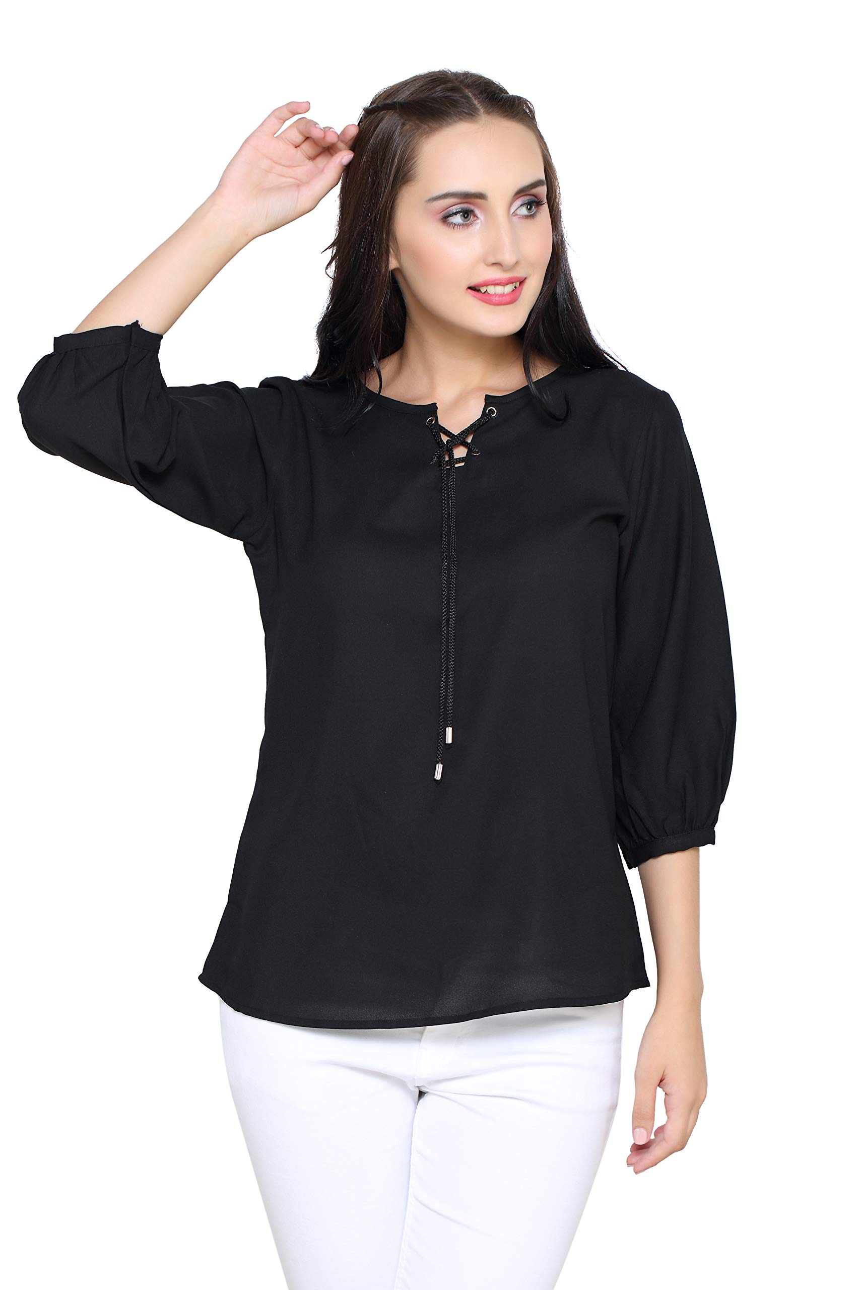 B GorgeousPrinted Black Top