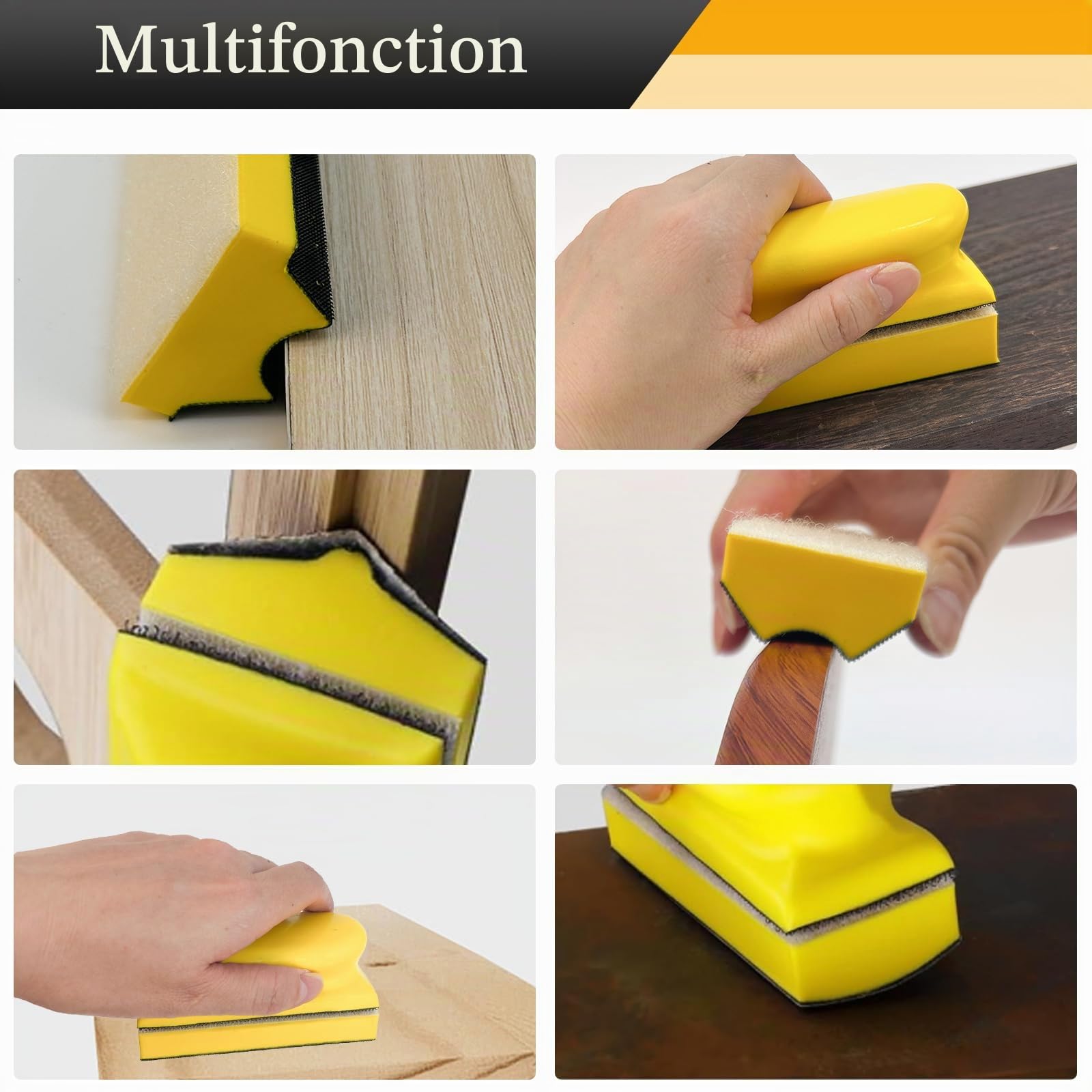 Cale a Poncer, Kit de Bloc de Ponçage Professionnels | avec Formes Convexes et Concaves pour le Travail du Bois, la Carrosserie, la Restauration de Meubles et L'artisanat.