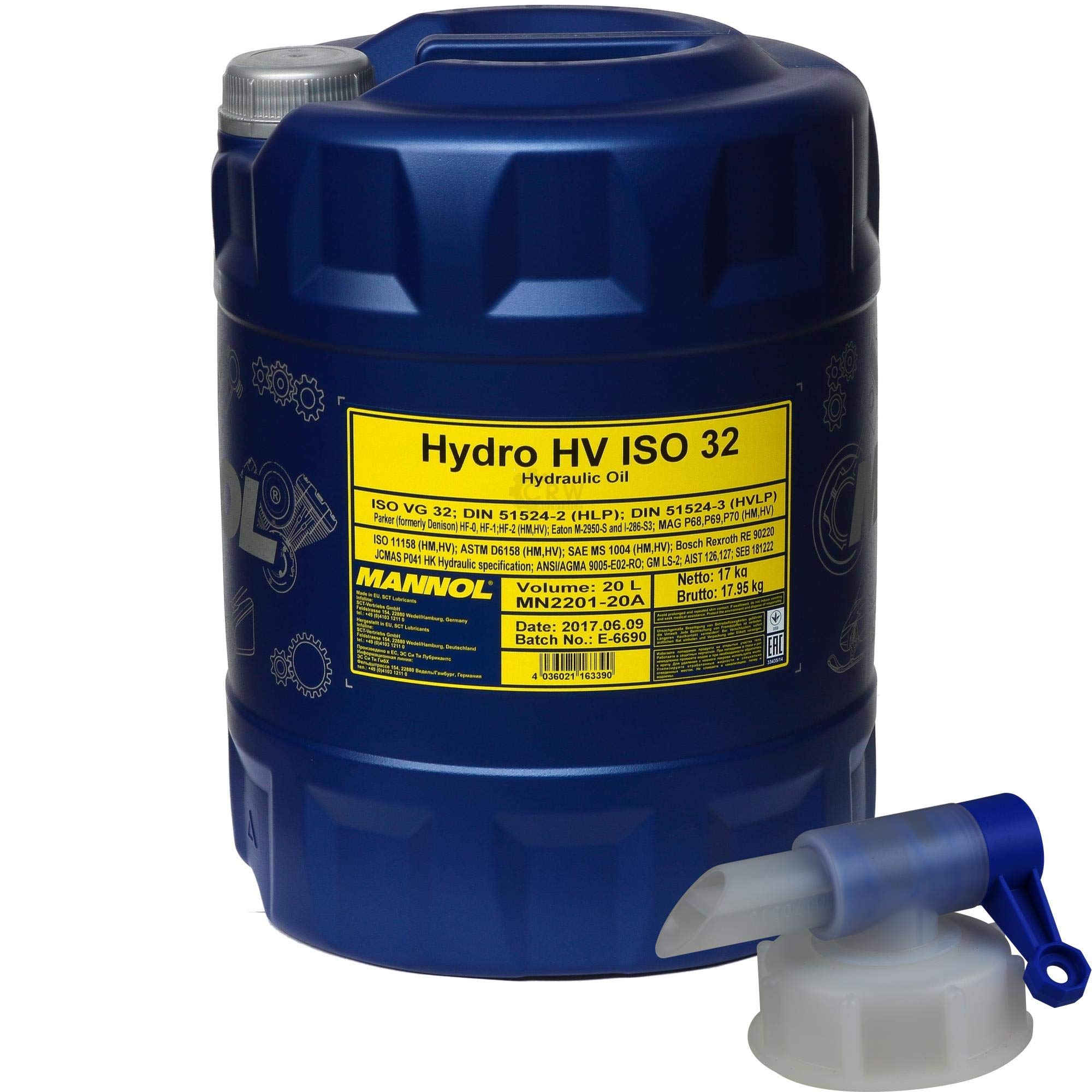 Olio idraulico Mannol Hydro HV ISO 32 HVLP 32 olio DIN 51524/3 + rubinetto
