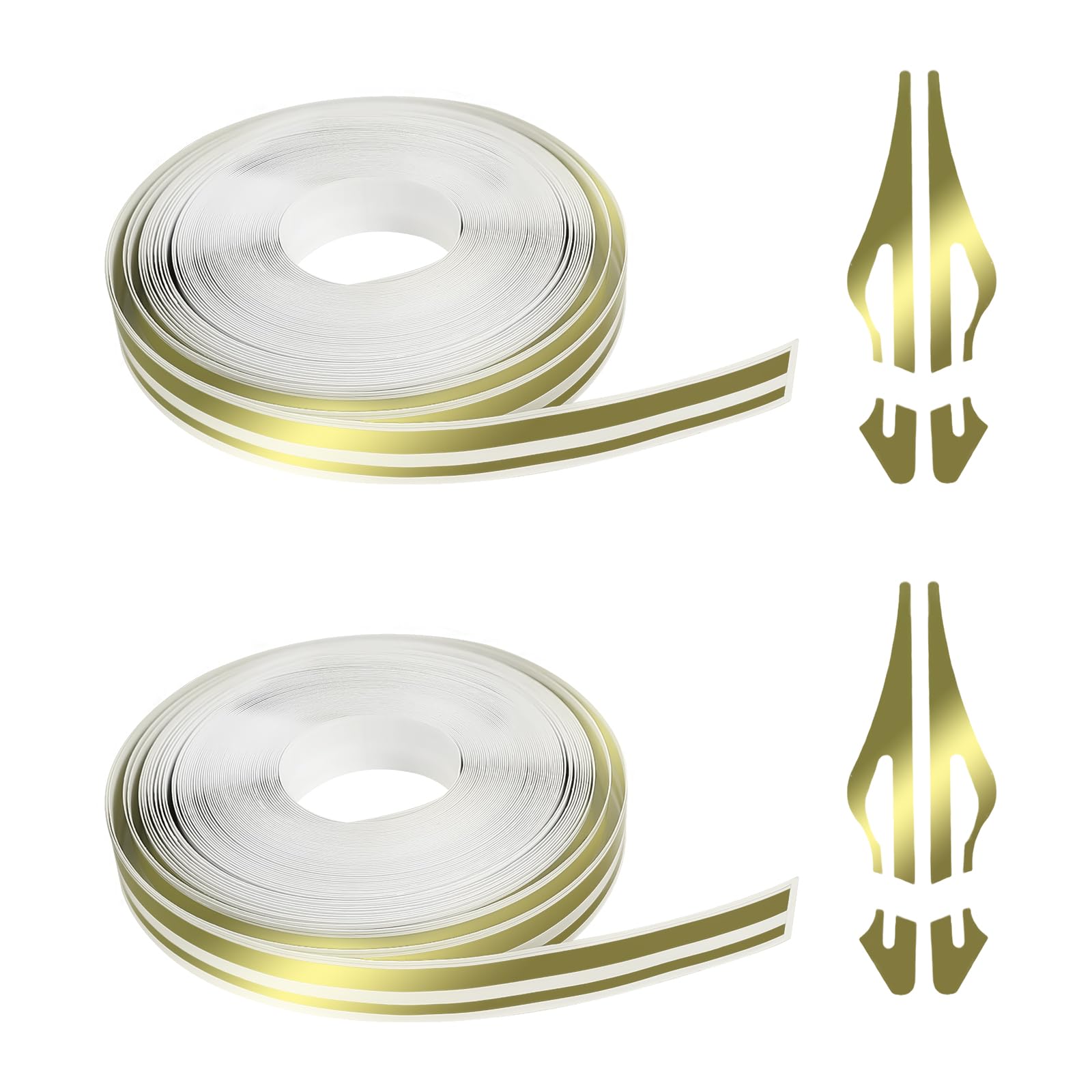 2 Rolls 32Ft Car Pinstriping Tape, Vinyl Pin Stripe Decal (Gold)