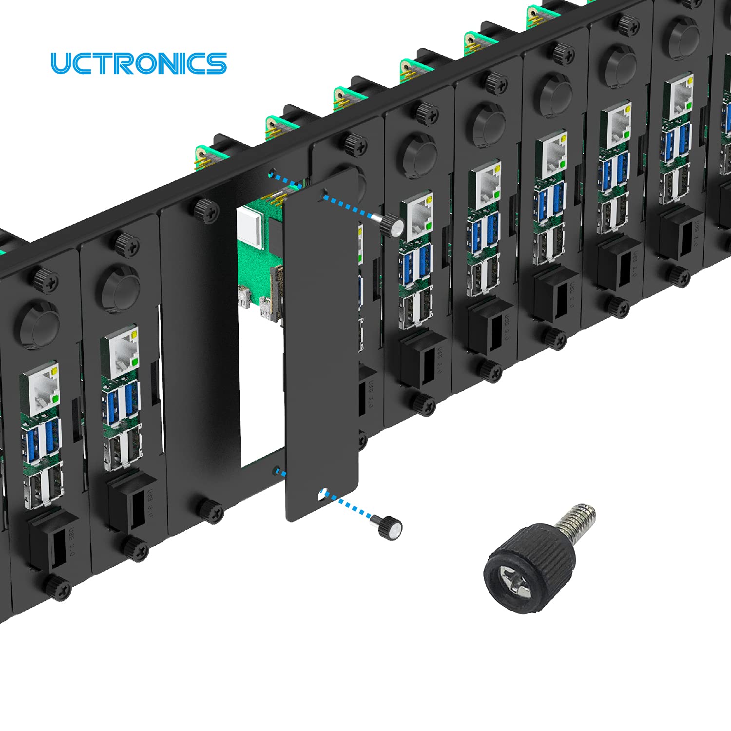 Snapklik.com : UCTRONICS Blank Cover For Raspberry Pi 3U Rack Mount