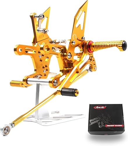 Miniatura 137 de Arashi reposapiés para motocicleta, accesorios ajustables, juego de reposapiés traseros Negro