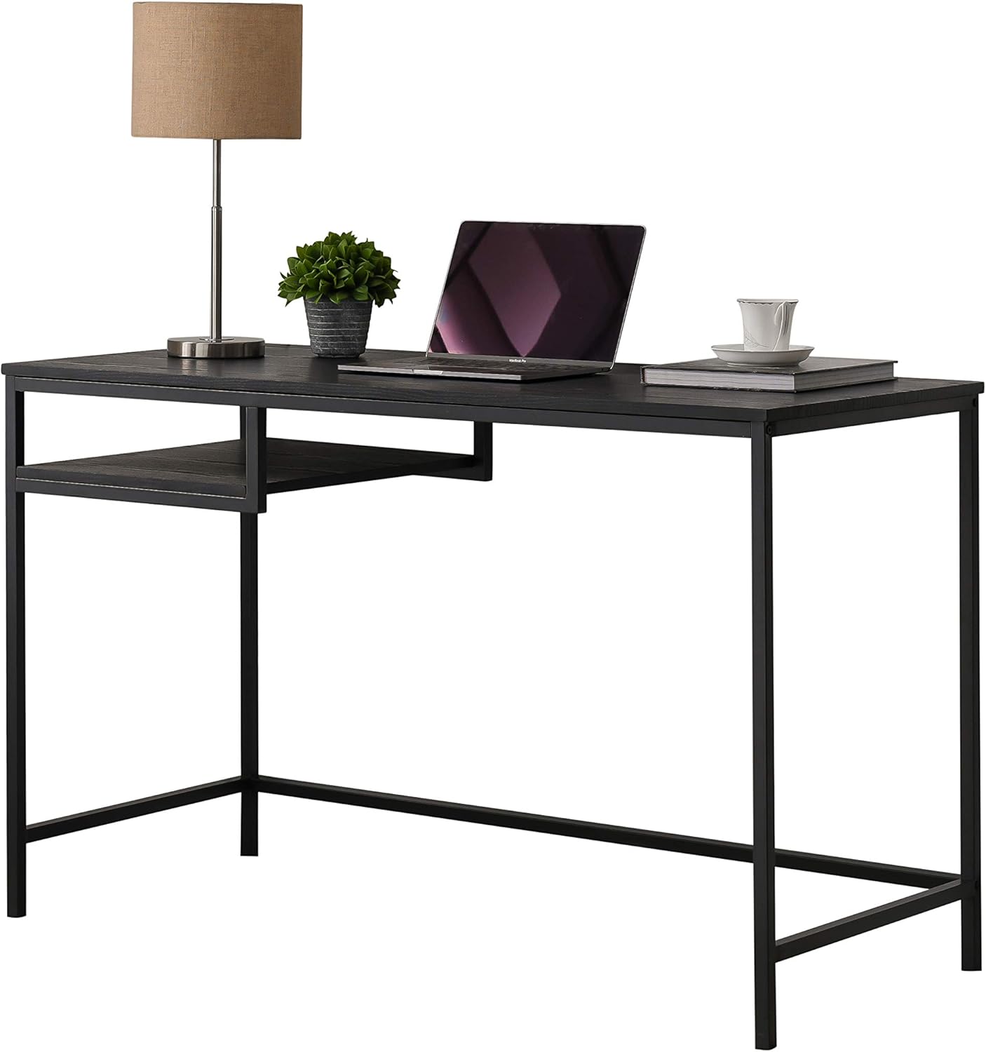 Kings Brand Furniture - Julian Writing/Laptop Desk, Black Metal & Wood