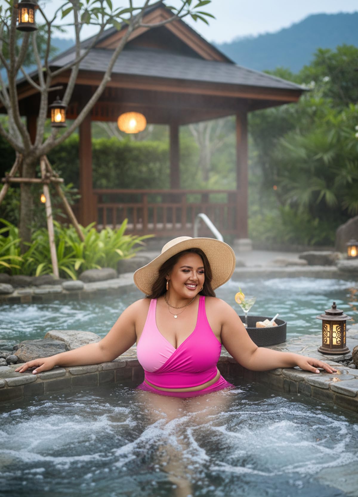 Eytino Womens Plus Size Bikini Sets High Waisted V Neck Bahting Suits Two Piece Color Block Swimsuits(1X-5X)