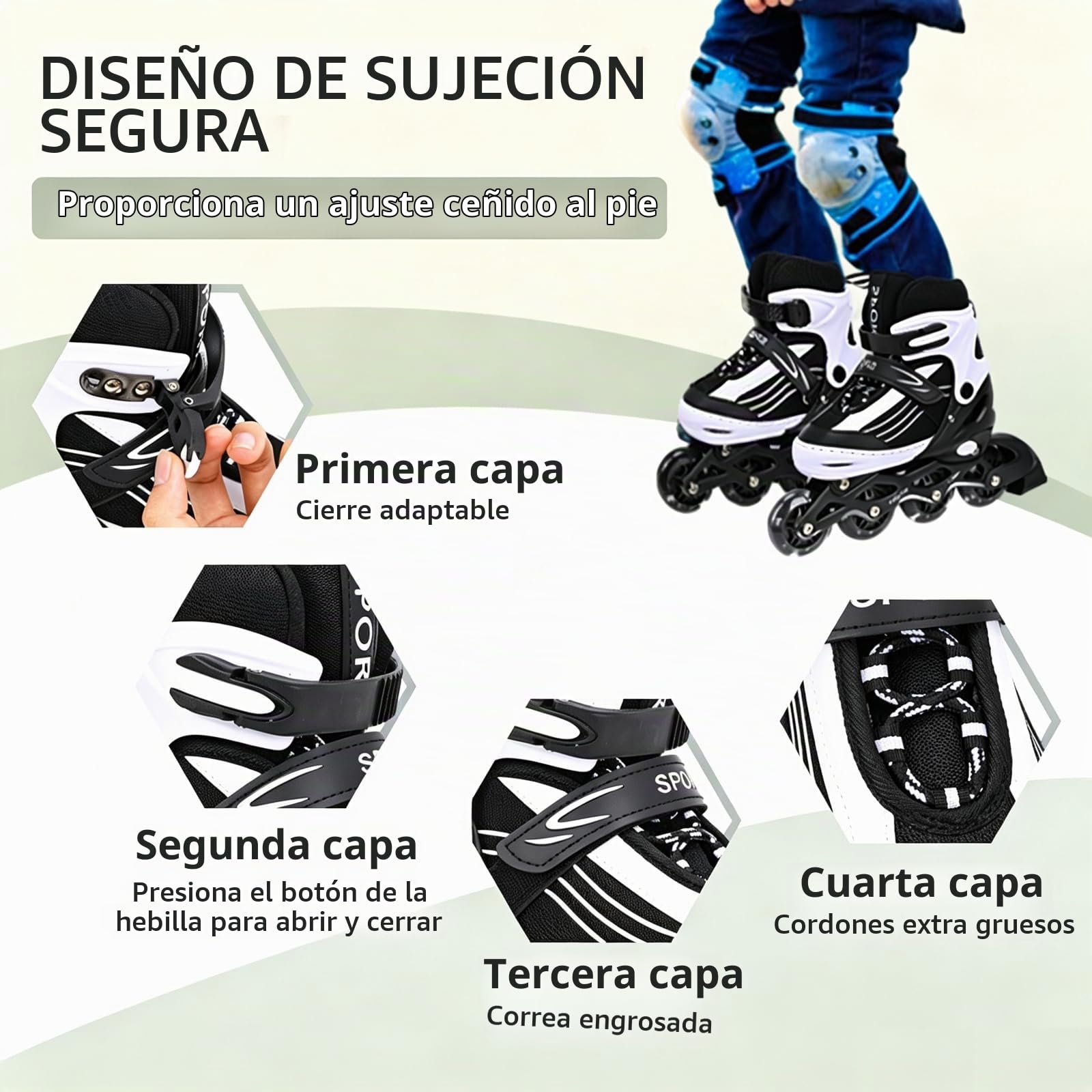 Patines en línea para niños niñas Ajustables