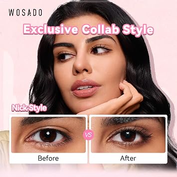 WOSADO Soft Magnetic Eyelashes Kit with Applicator, [Nick] 21.5mm Reusable Glue-free Wispy Magnetic Lashes, Cruelty-free False Lashes, Waterproof, Lightweight, Suit for Heavy Makeup