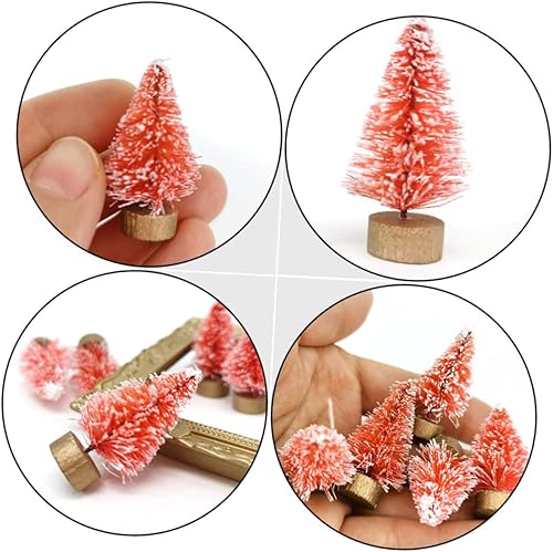 Miniatura 7 de Amosfun 12 piezas de mini árboles de Navidad pequeños plantas falsas árboles de Navidad en miniatura, decoración de mantel de pino accesorios para