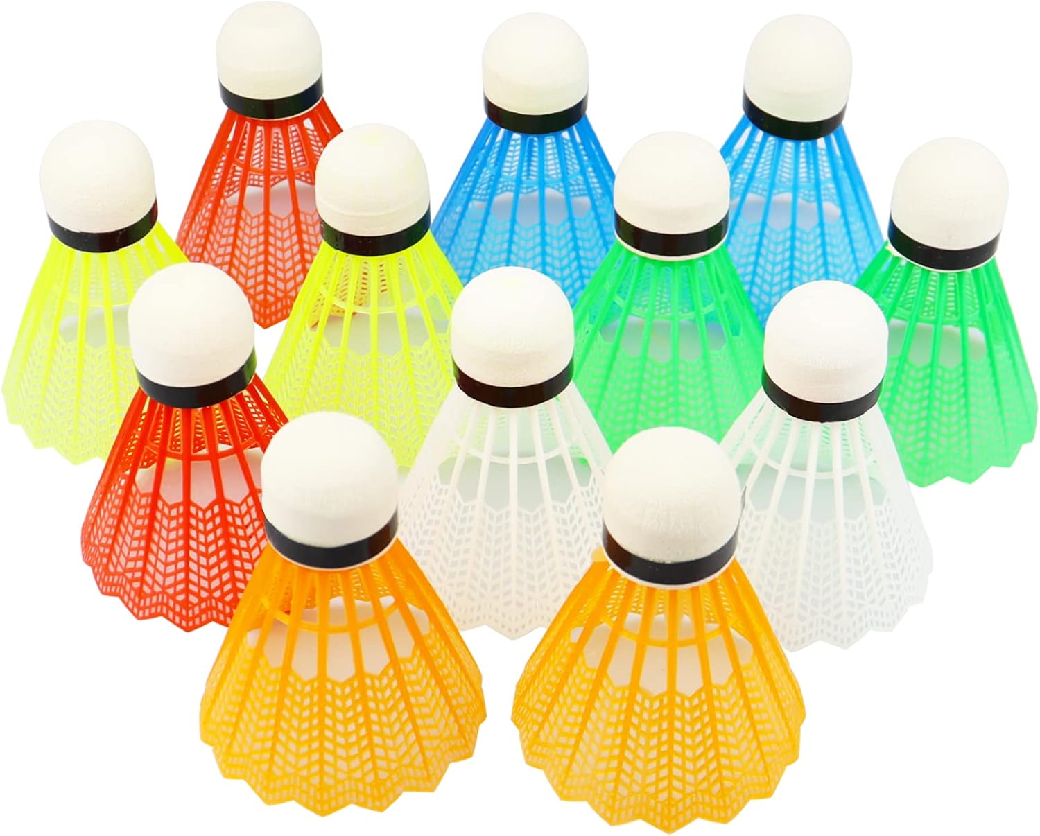Shuttlecock Color LERT 12 Pcs Badminton Shuttlecocks Brightly-Colored Badminton Ball for ...