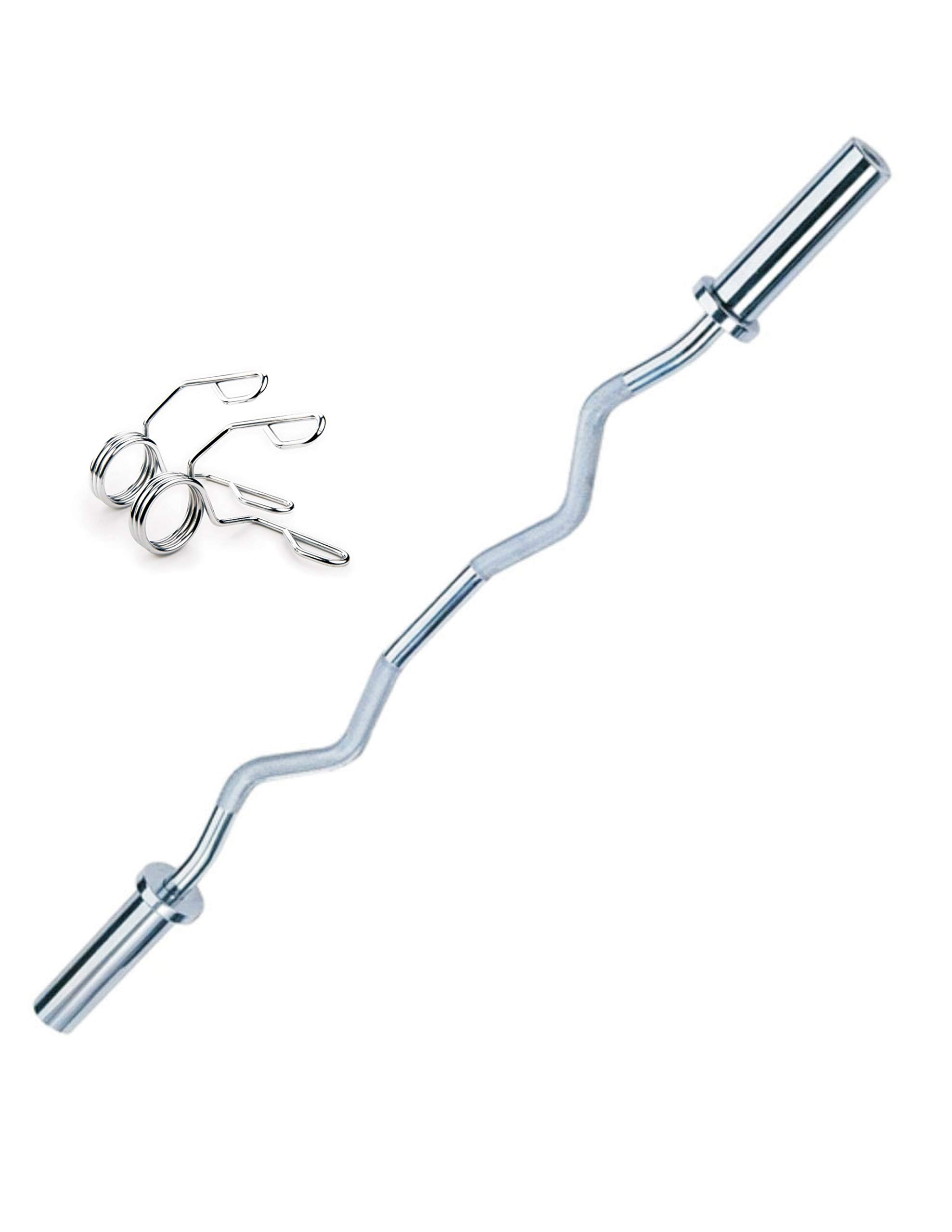 Konark 3 Feet Curling Olympic Barbell Rod Heavy Weight Lifting Training for Gym Fitness Workout (30 mm Internal Dia & 50mm Outer Dia) with Two Springs Sides Coller