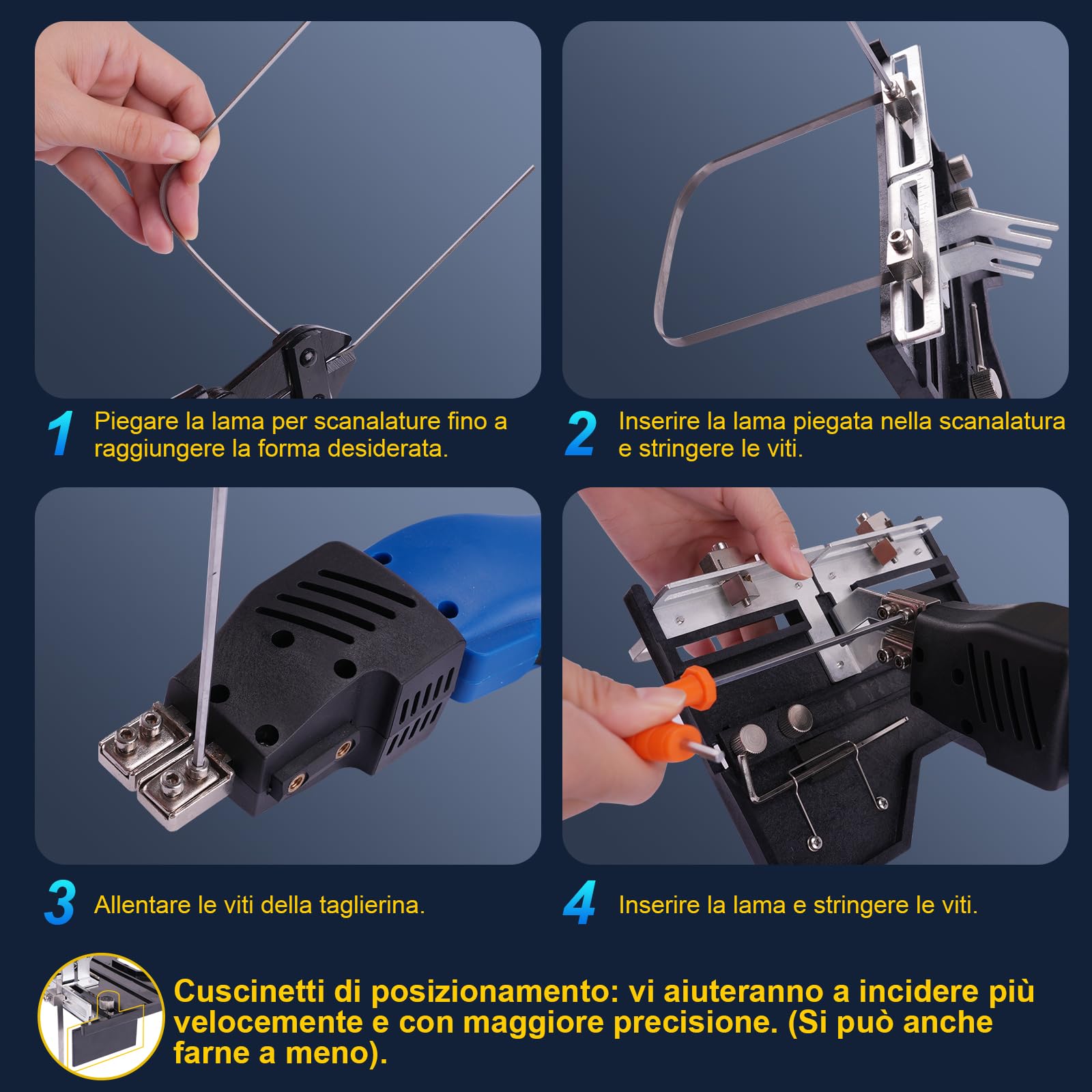 Komsepor 200W Taglierina Elettrica a Caldo per Schiuma con 5 Lame al Nichel-Cromo 0-600℃ 220-240V con Sistema di Raffreddamento per Polistirolo (Raffreddamento ad Aria Blu 200W+Slot)