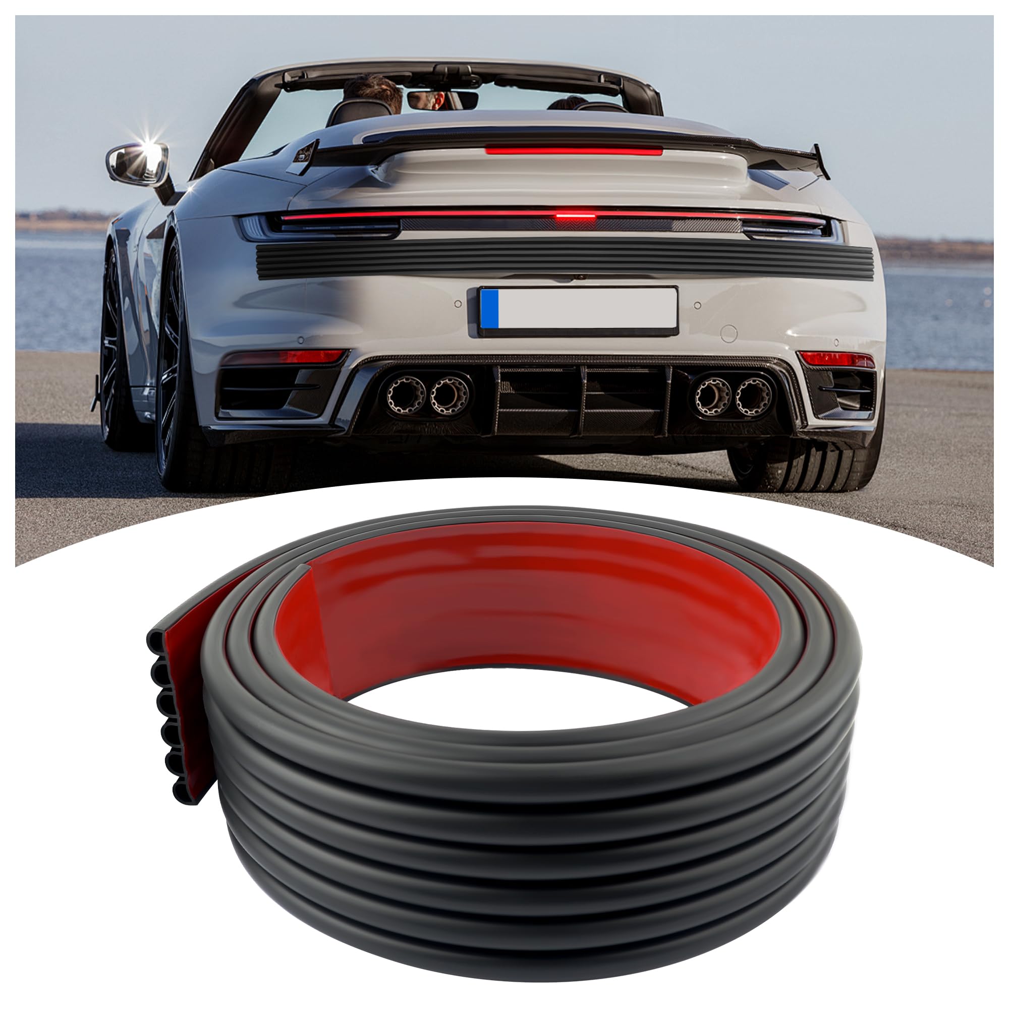 Car Bumper Protector Guard,Wavy Rear Bumper Protector for Anti-Scratch & Anti-Collision,Rear Front Bumper Guard with Strong Adhesive Backing Suitable for SUV,Car,Truck